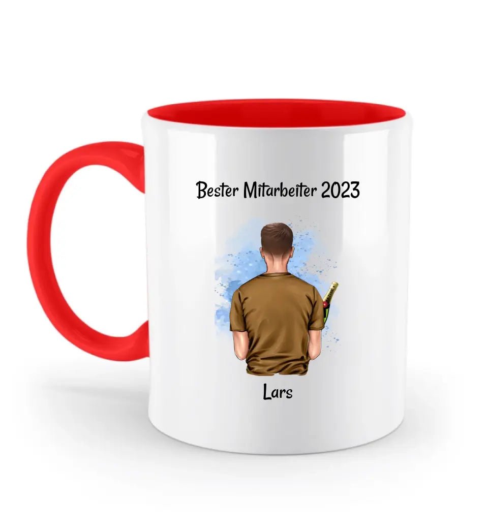 Mitarbeiter Tasse Mann personalisiert, Geschenk für Kollege - Cantty