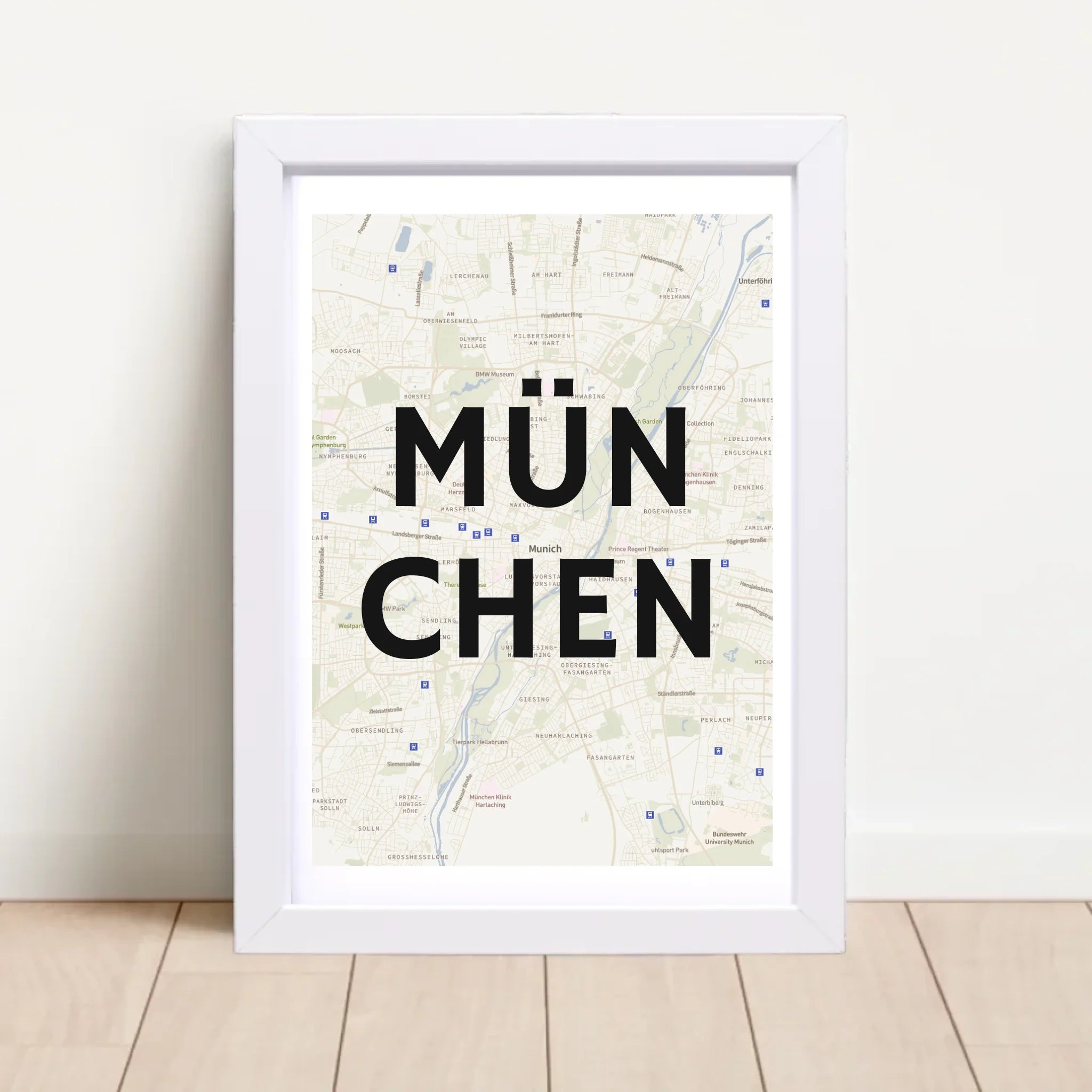 München Lieblingsstadt Koordinatenposter Stadtkarte personalisiert - Cantty