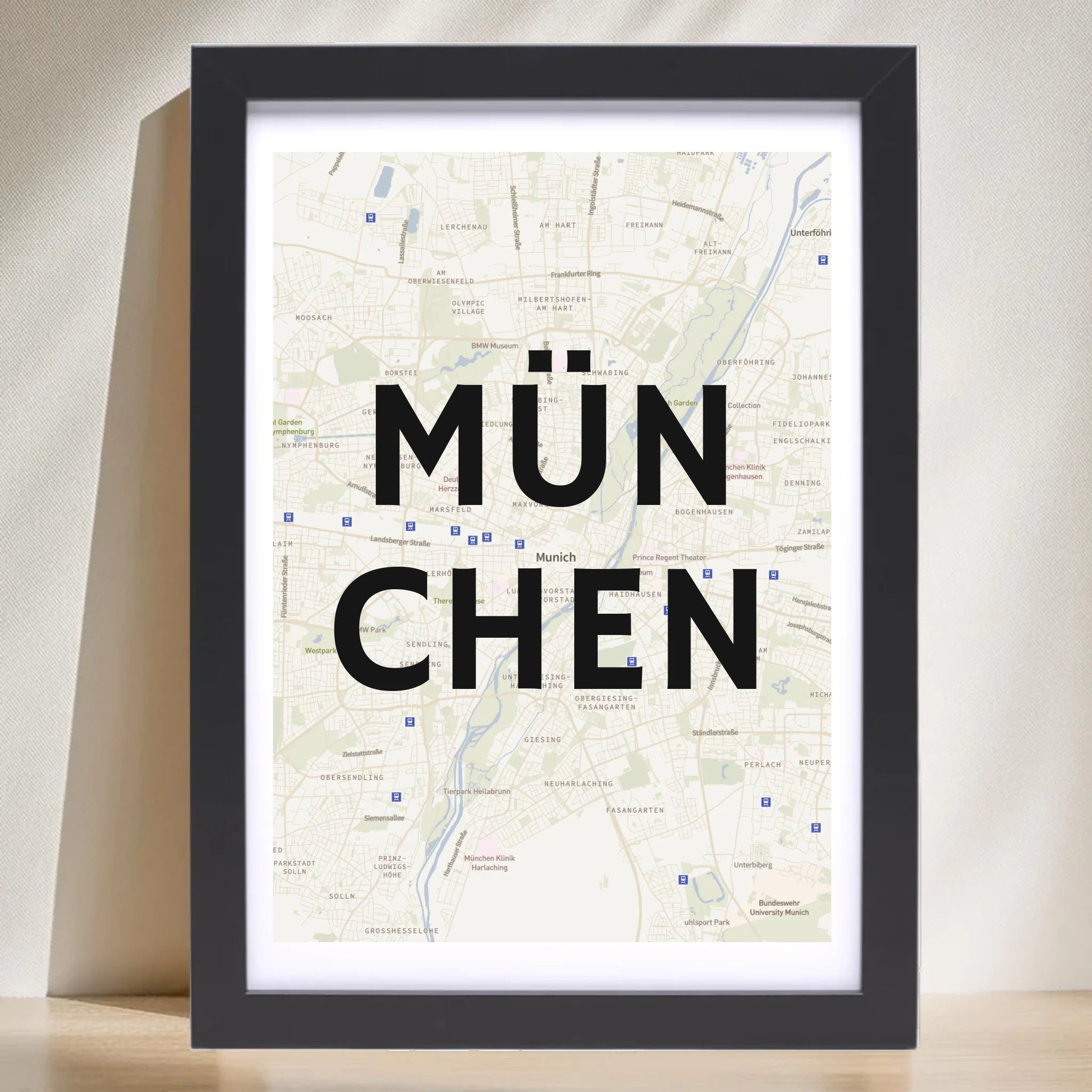 München Lieblingsstadt Koordinatenposter Stadtkarte personalisiert - Cantty