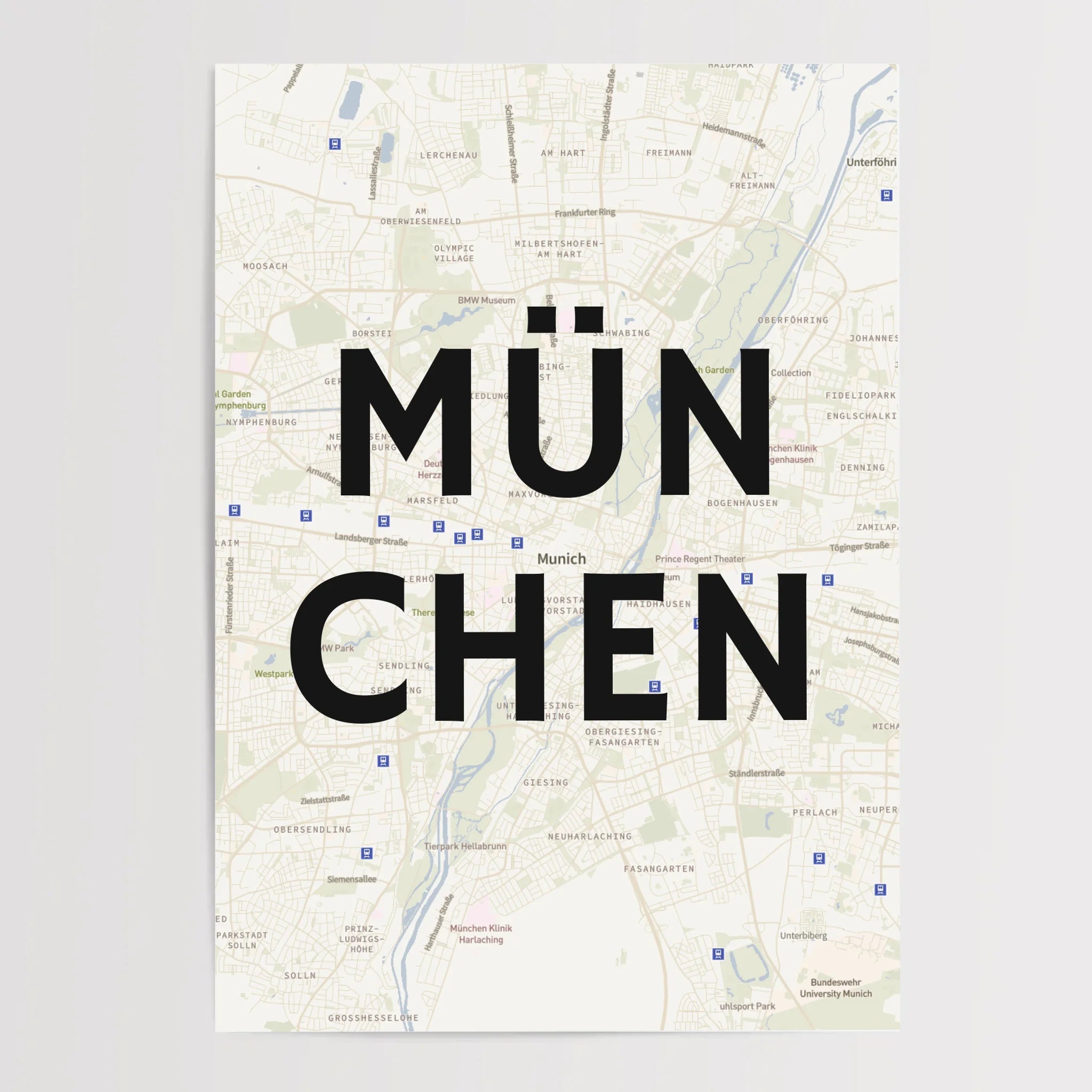 München Lieblingsstadt Koordinatenposter Stadtkarte personalisiert - Cantty