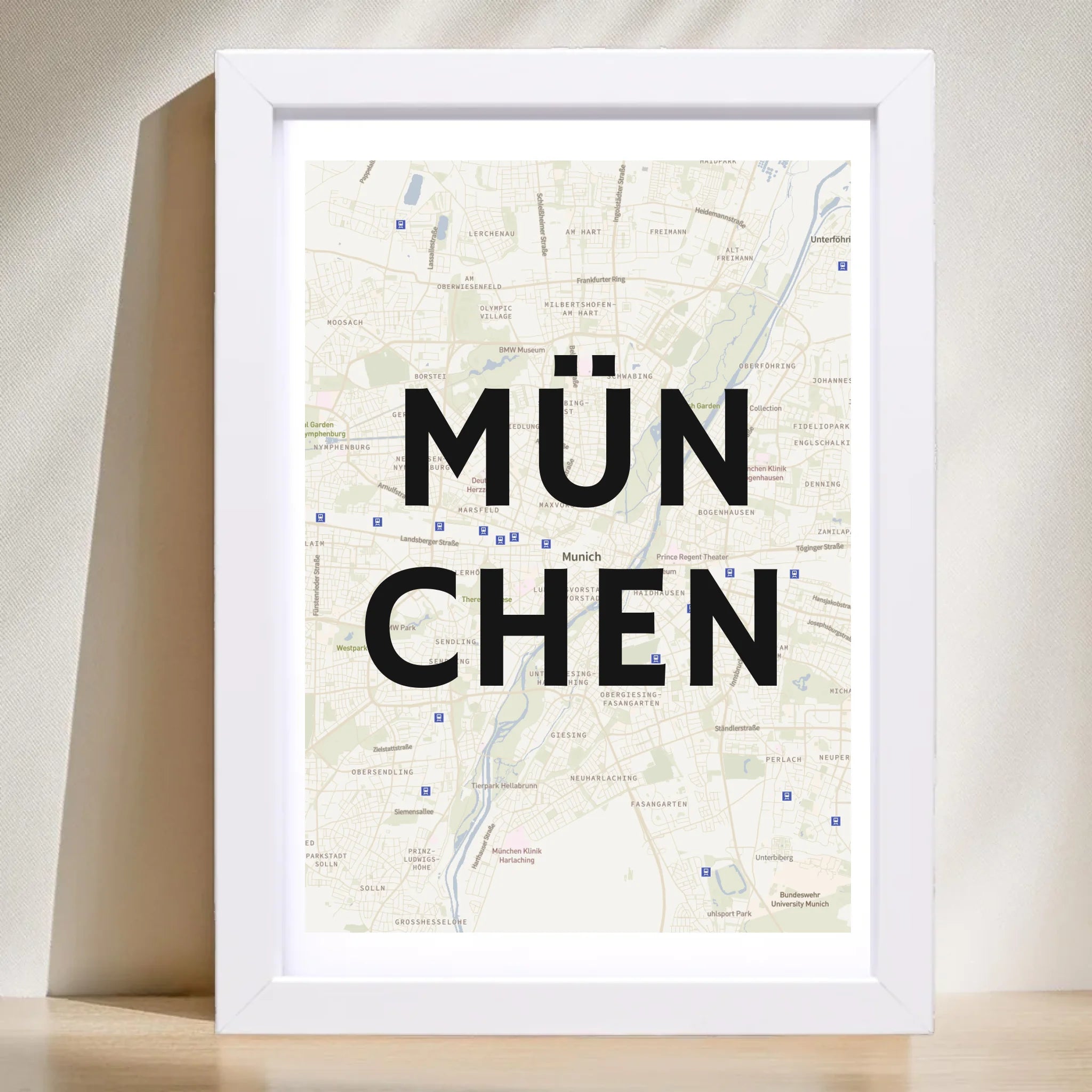 München Lieblingsstadt Koordinatenposter Stadtkarte personalisiert - Cantty