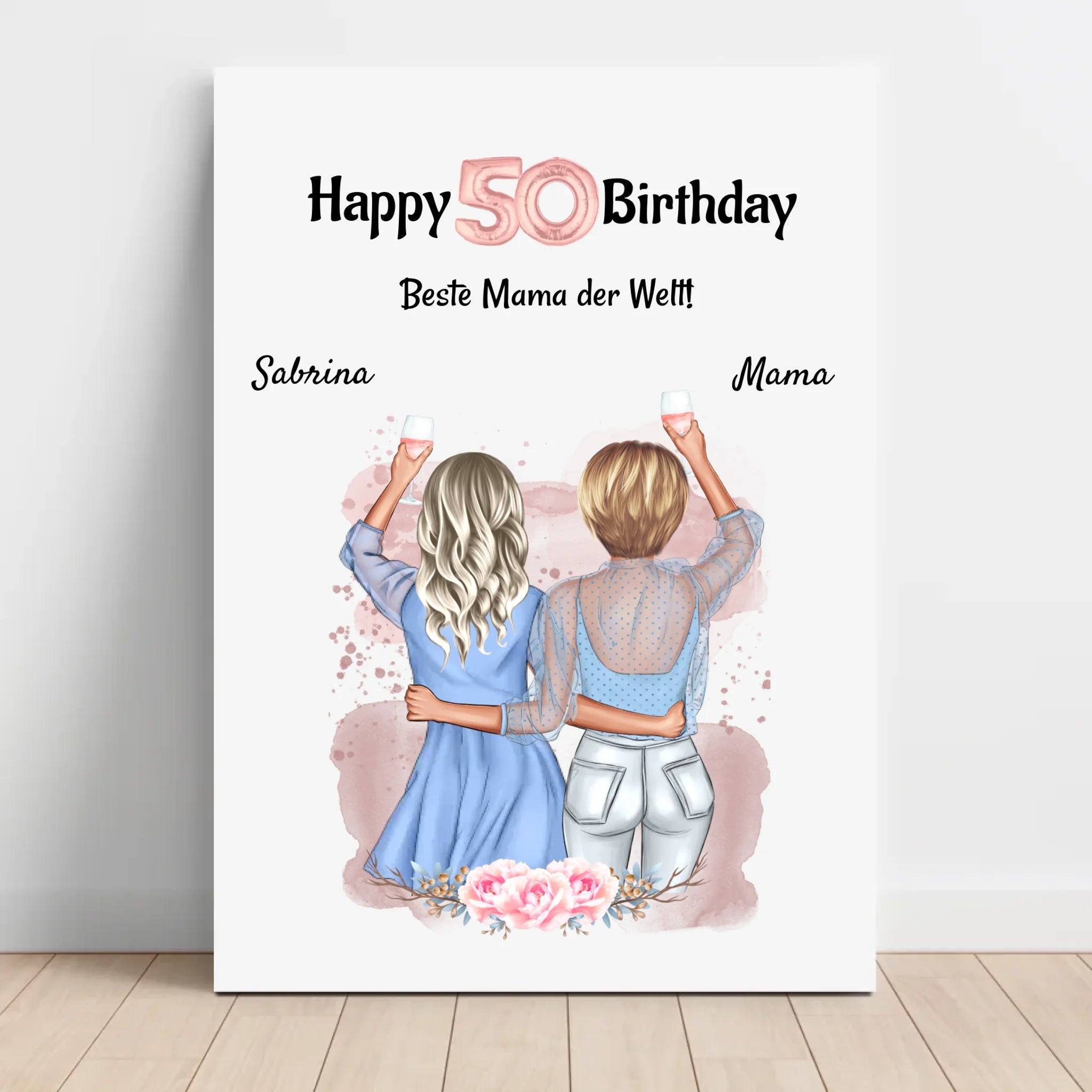 Mutter Geburtstagsgeschenk Leinwandbild personalisiert - Cantty