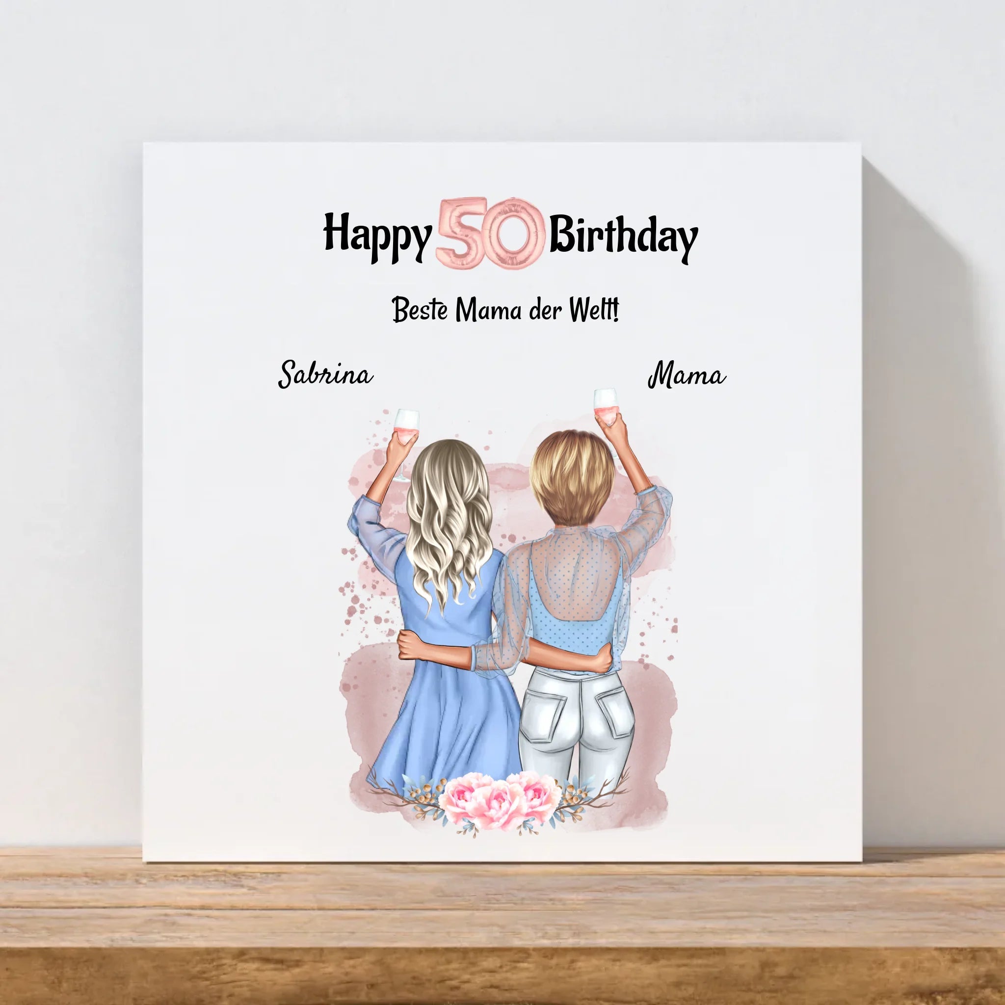 Mutter Geburtstagsgeschenk Leinwandbild personalisiert - Cantty