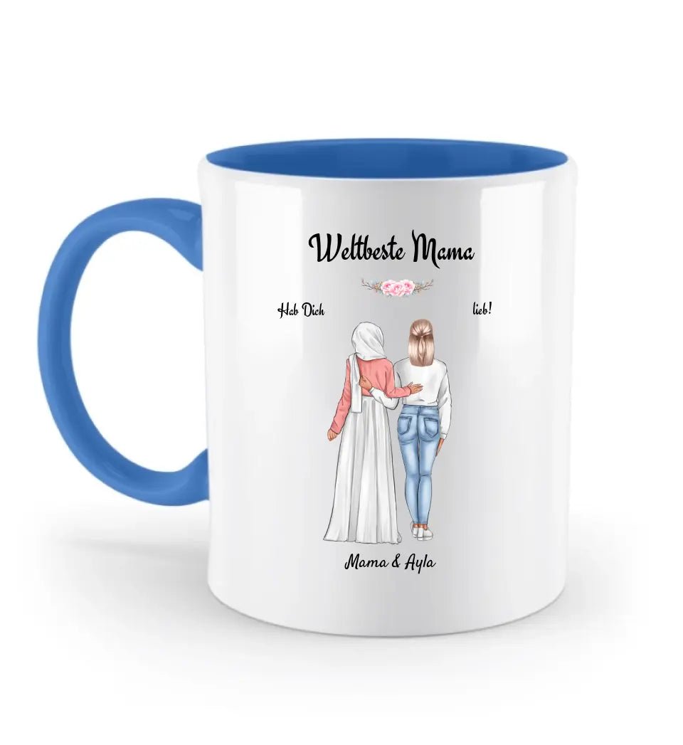 Mutter mit Kopftuch und Tochter Tasse Geschenk - Cantty