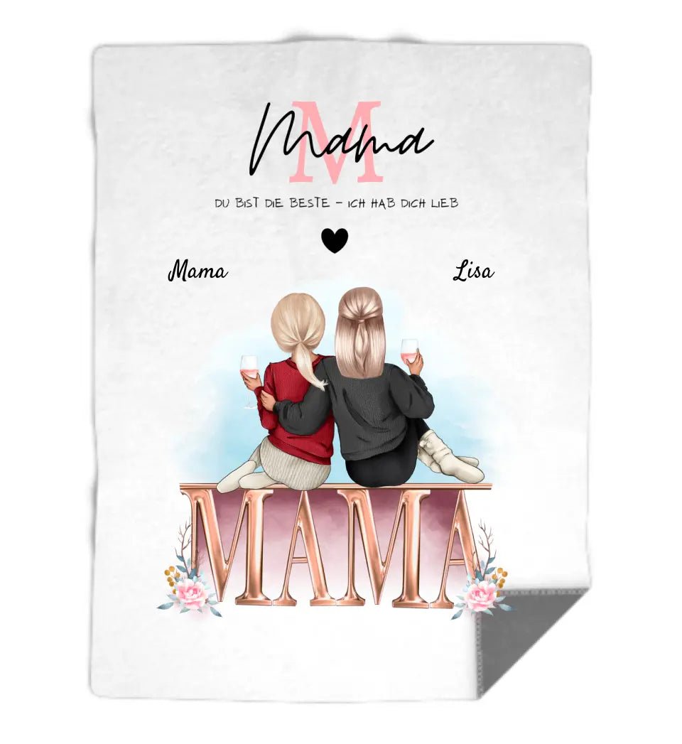 Mutter Tochter Bild Decke Geschenk personalisiert - Cantty