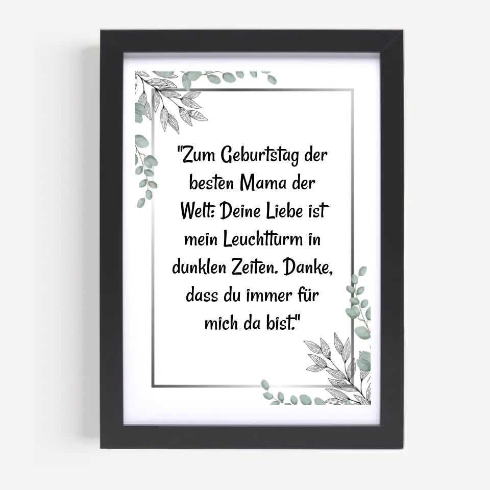 Mutter Tochter Spruch Poster Geschenk für Mama zum Geburtstag - Cantty