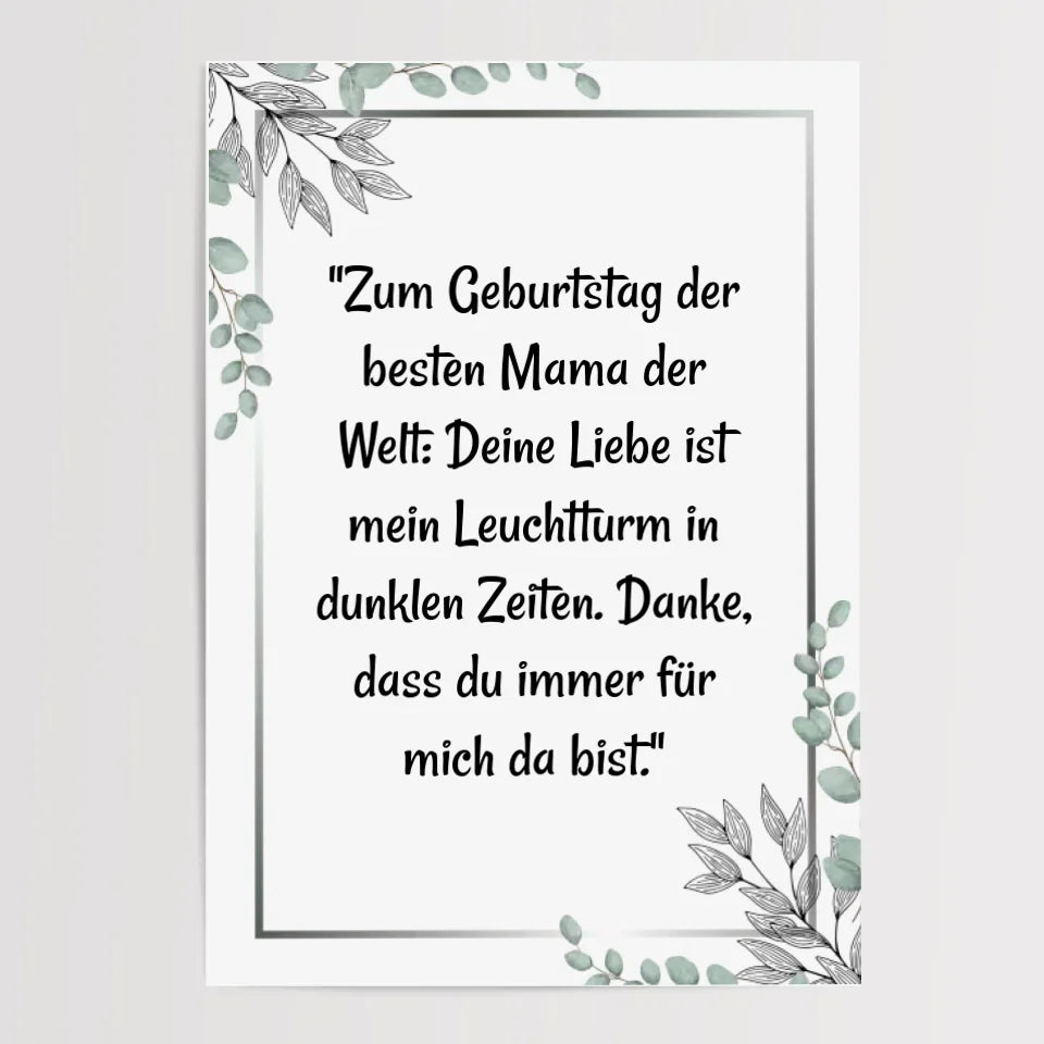 Mutter Tochter Spruch Poster Geschenk für Mama zum Geburtstag - Cantty