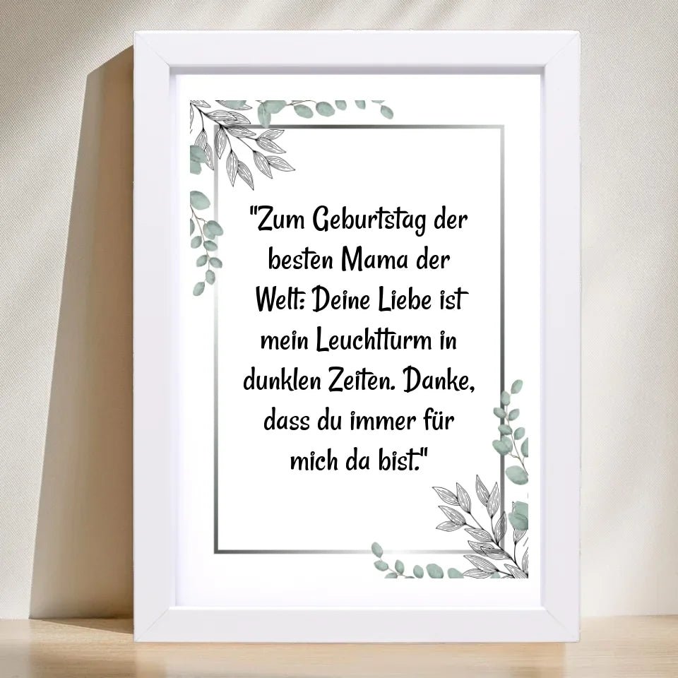 Mutter Tochter Spruch Poster Geschenk für Mama zum Geburtstag - Cantty