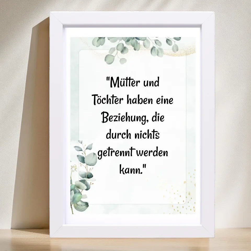 Mutter Tochter Spruch Poster Geschenk selber gestalten - Cantty