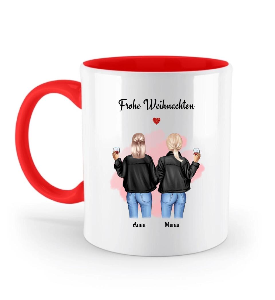 Mutter Tochter Tasse Geschenk Weihnachten mit Namen - Cantty