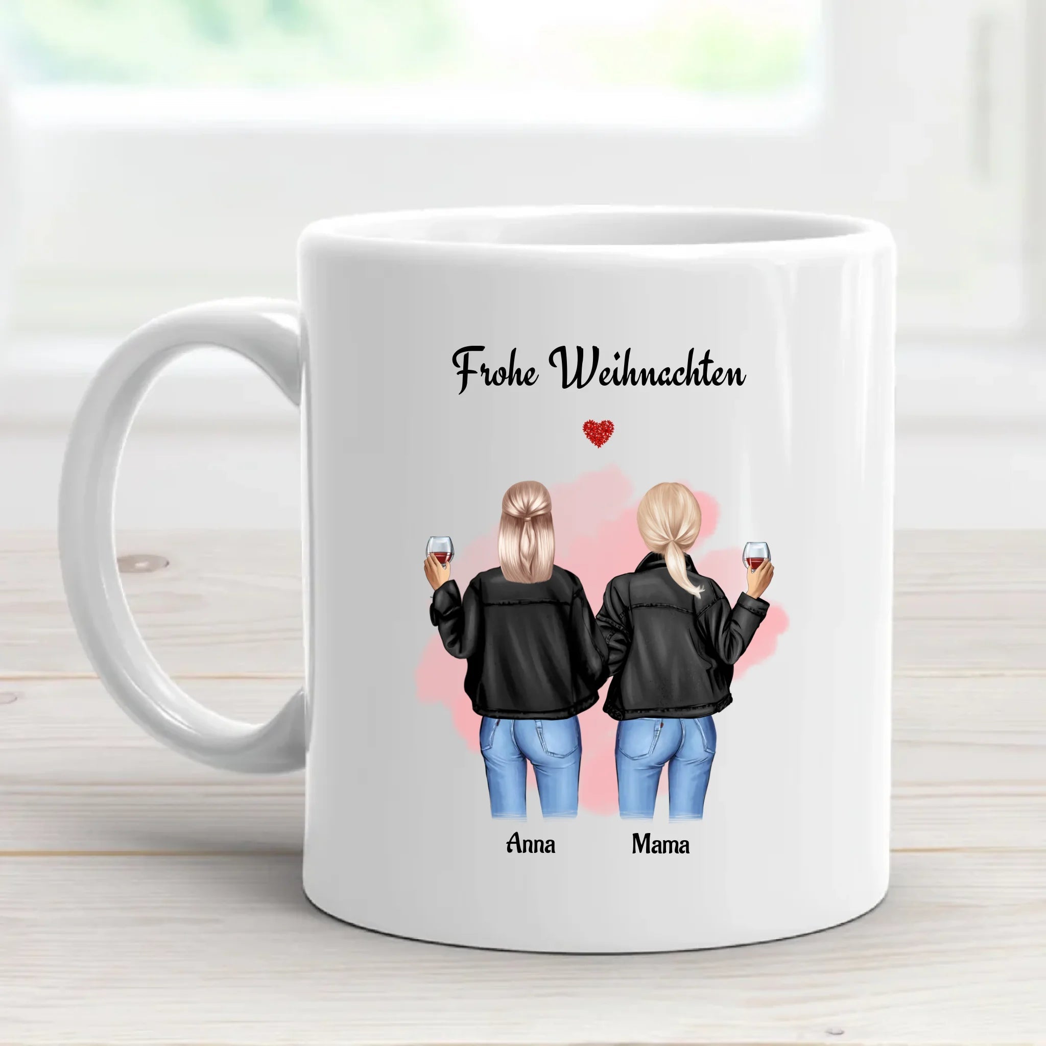 Mutter und erwachsene Tochter Weihnachtsgeschenk Tasse personalisiert - Cantty