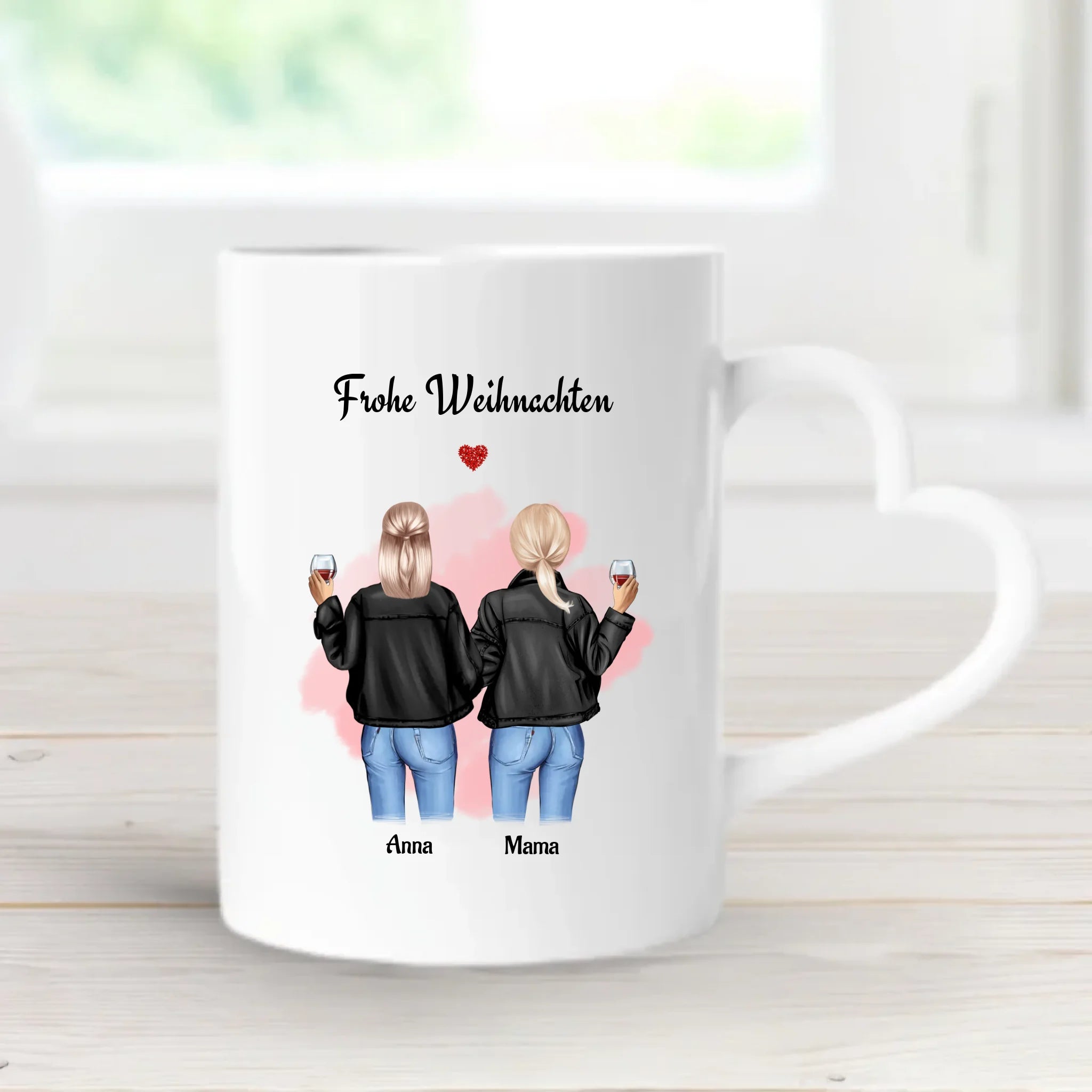 Mutter und erwachsene Tochter Weihnachtsgeschenk Tasse personalisiert - Cantty