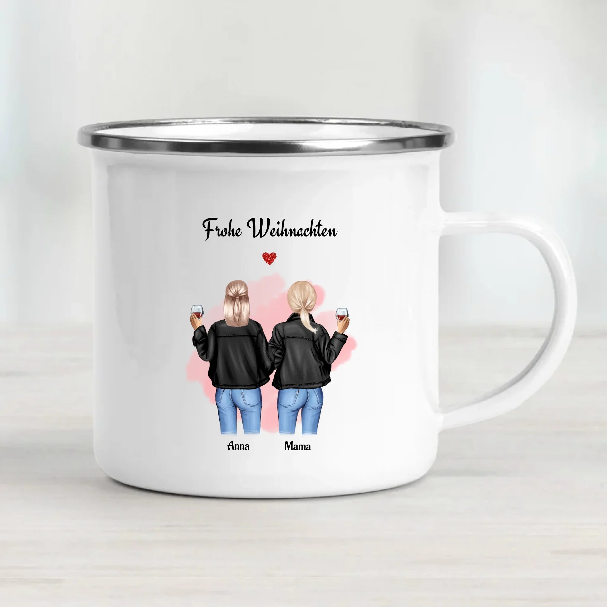 Mutter und erwachsene Tochter Weihnachtsgeschenk Tasse personalisiert - Cantty