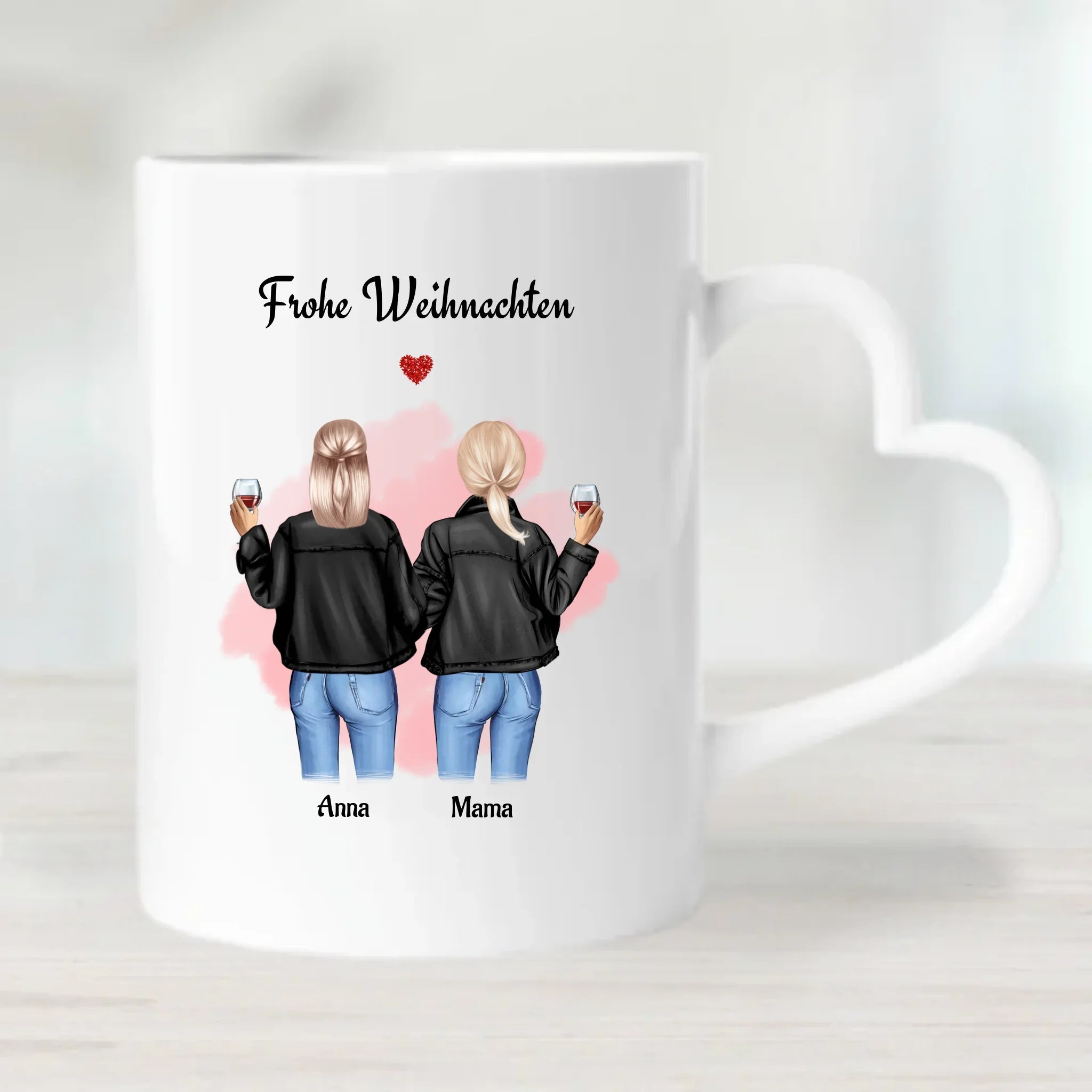 Mutter und erwachsene Tochter Weihnachtsgeschenk Tasse personalisiert - Cantty