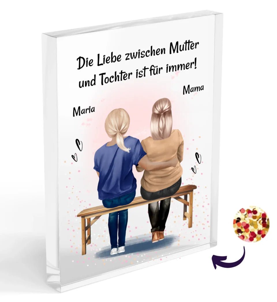 Mutter Weihnachtsgeschenk Acrylglas Bild mit Tochter personalisierbar - Cantty