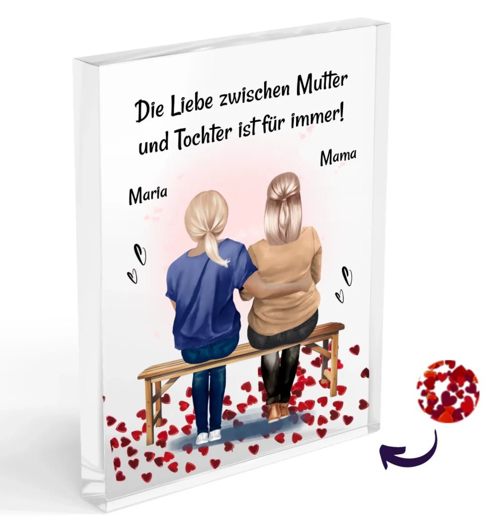 Mutter Weihnachtsgeschenk Acrylglas Bild mit Tochter personalisierbar - Cantty