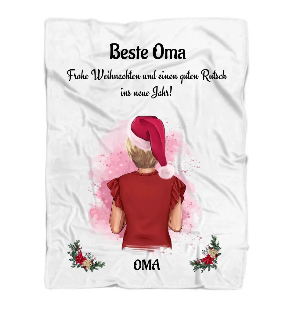 Oma Bild Decke Geschenk Weihnachten personalisiert - Cantty