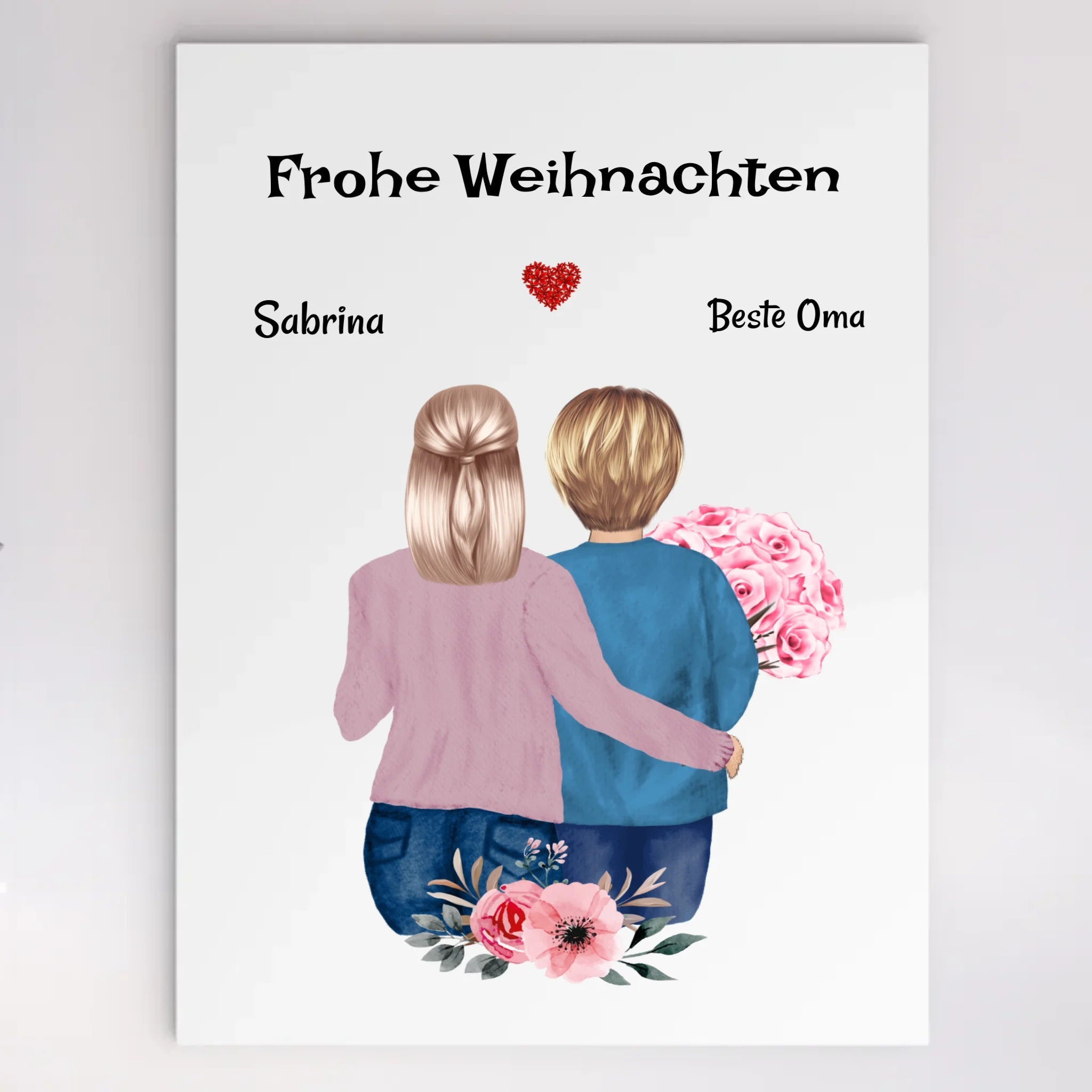 Oma Enkeltochter Bild Acrylglas Geschenk personalisiert zu Weihnachten - Cantty