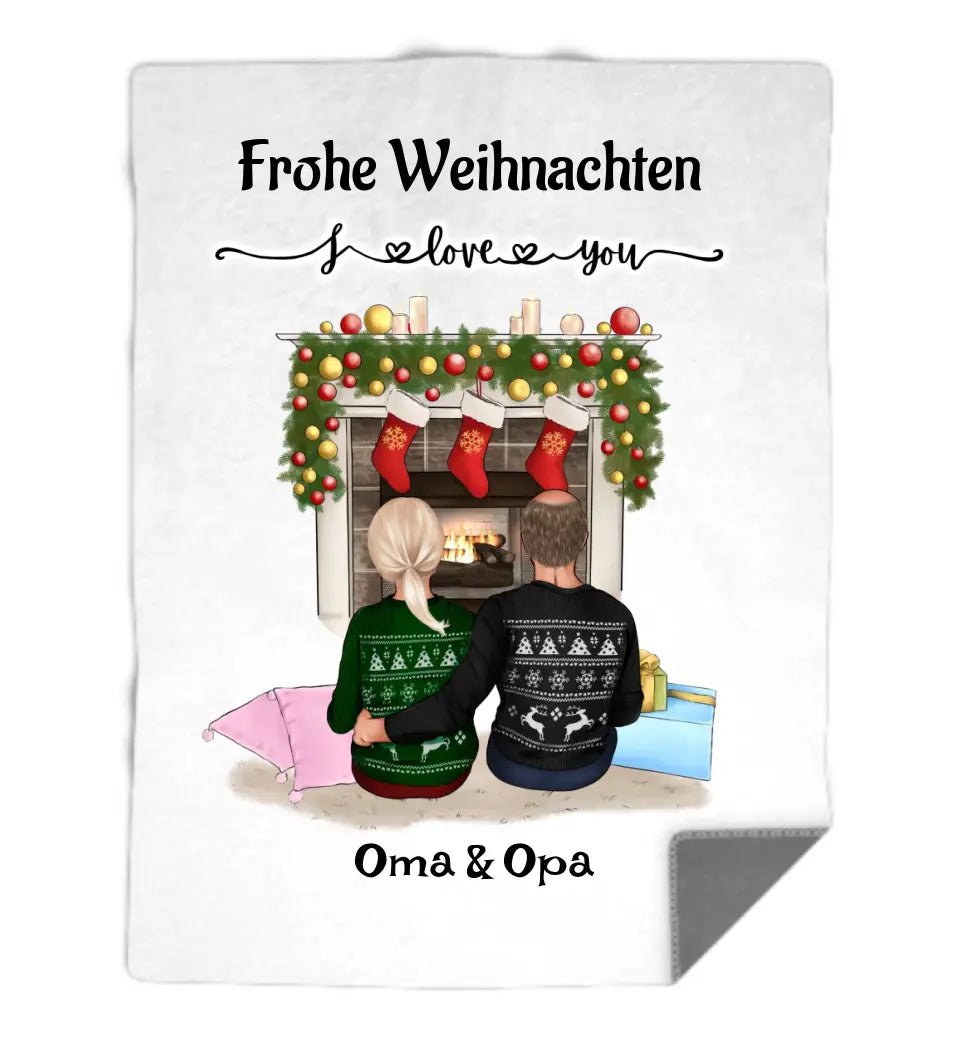 Oma Opa Bild Decke Weihnachtsgeschenk personalisiert - Cantty