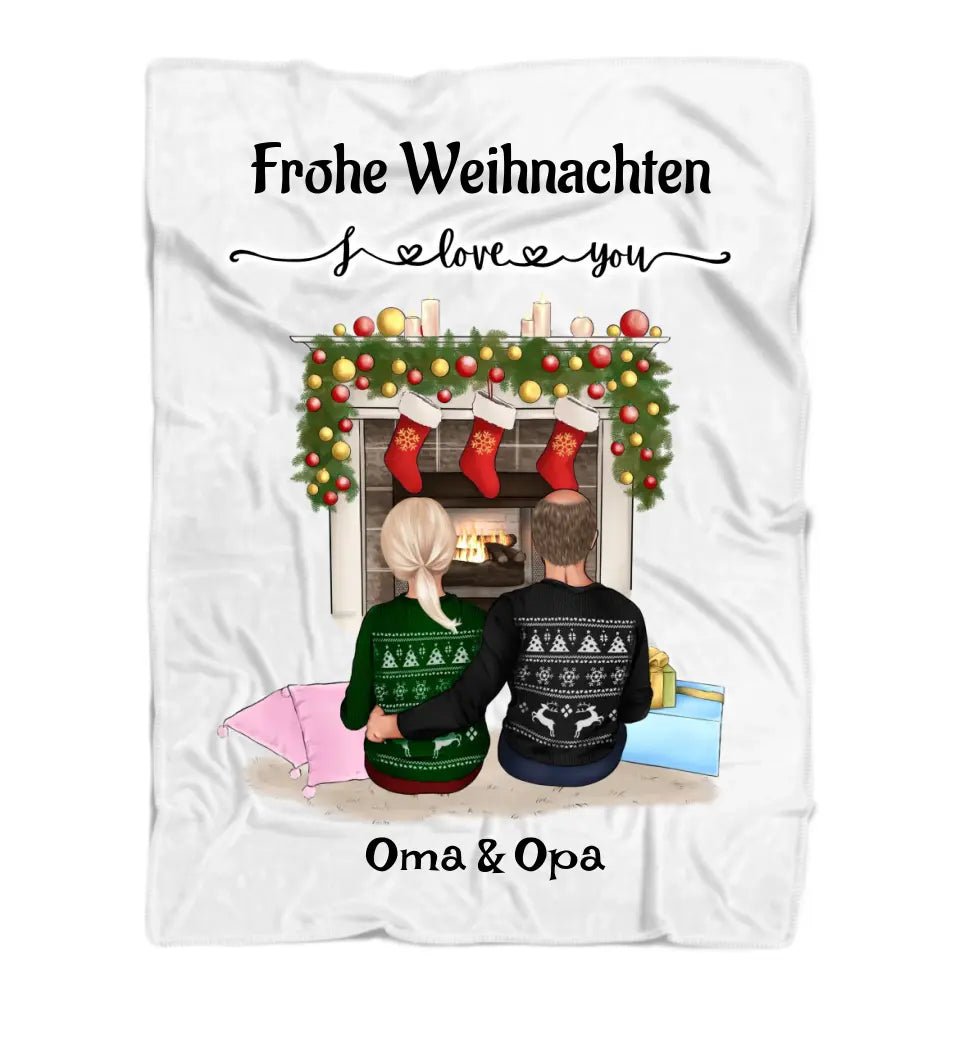 Oma Opa Bild Decke Weihnachtsgeschenk personalisiert - Cantty