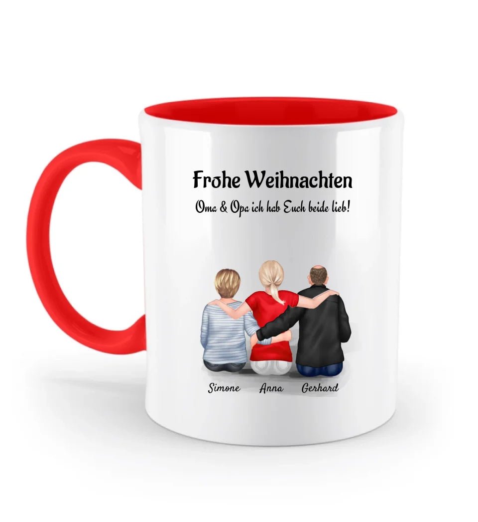 Oma Opa Großeltern Weihnachtsgeschenk Tasse personalisiert mit Enkelin - Cantty