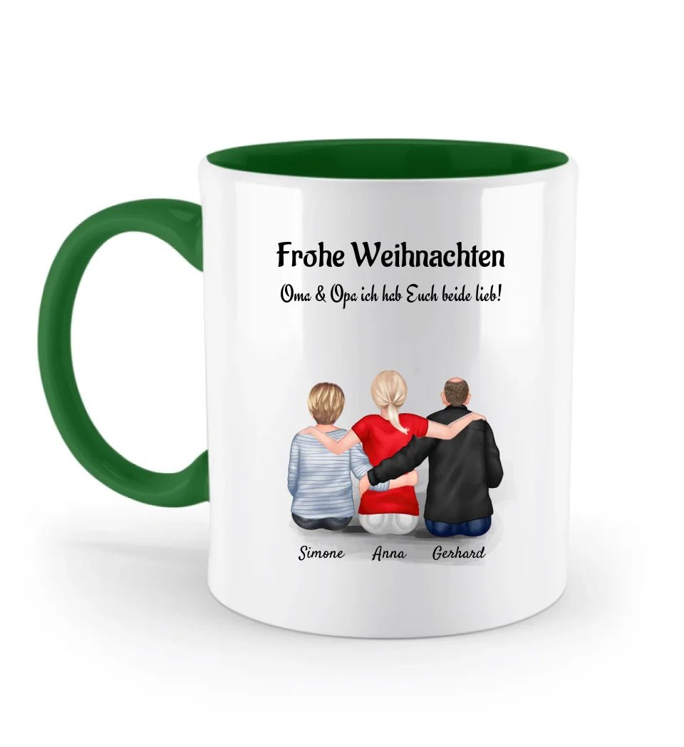 Oma Opa Großeltern Weihnachtsgeschenk Tasse personalisiert mit Enkelin - Cantty