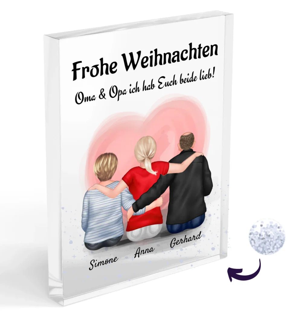 Oma Opa Weihnachtsgeschenk Agyrglas Bild mit Enkelin personalisiert - Cantty