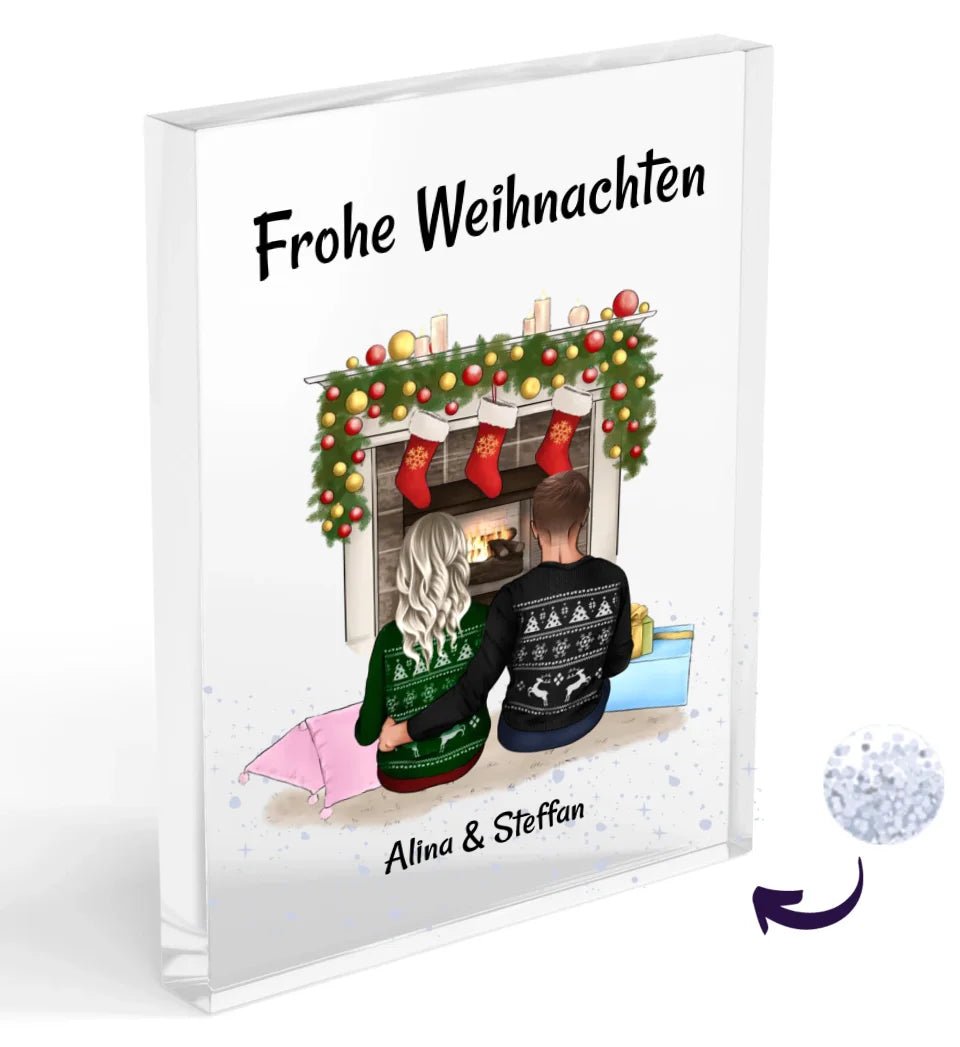 Paar Weihnachtsgeschenk Acrylglas Bild mit Mann und Frau - Cantty