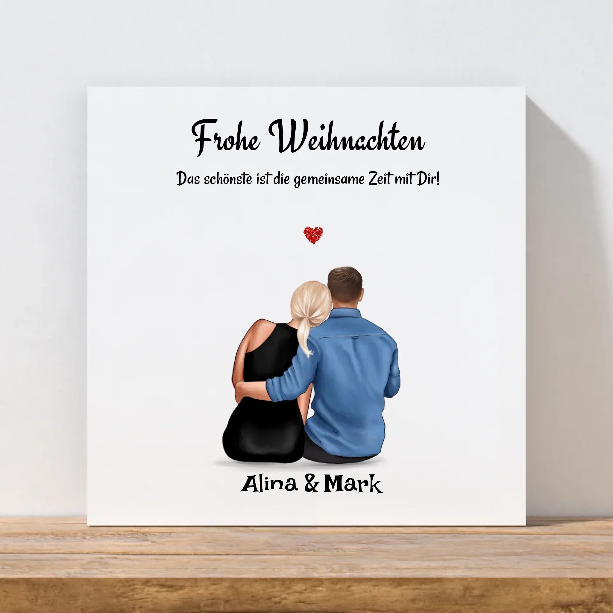 Paar Weihnachtsgeschenk Leinwandbild personalisiert - Cantty