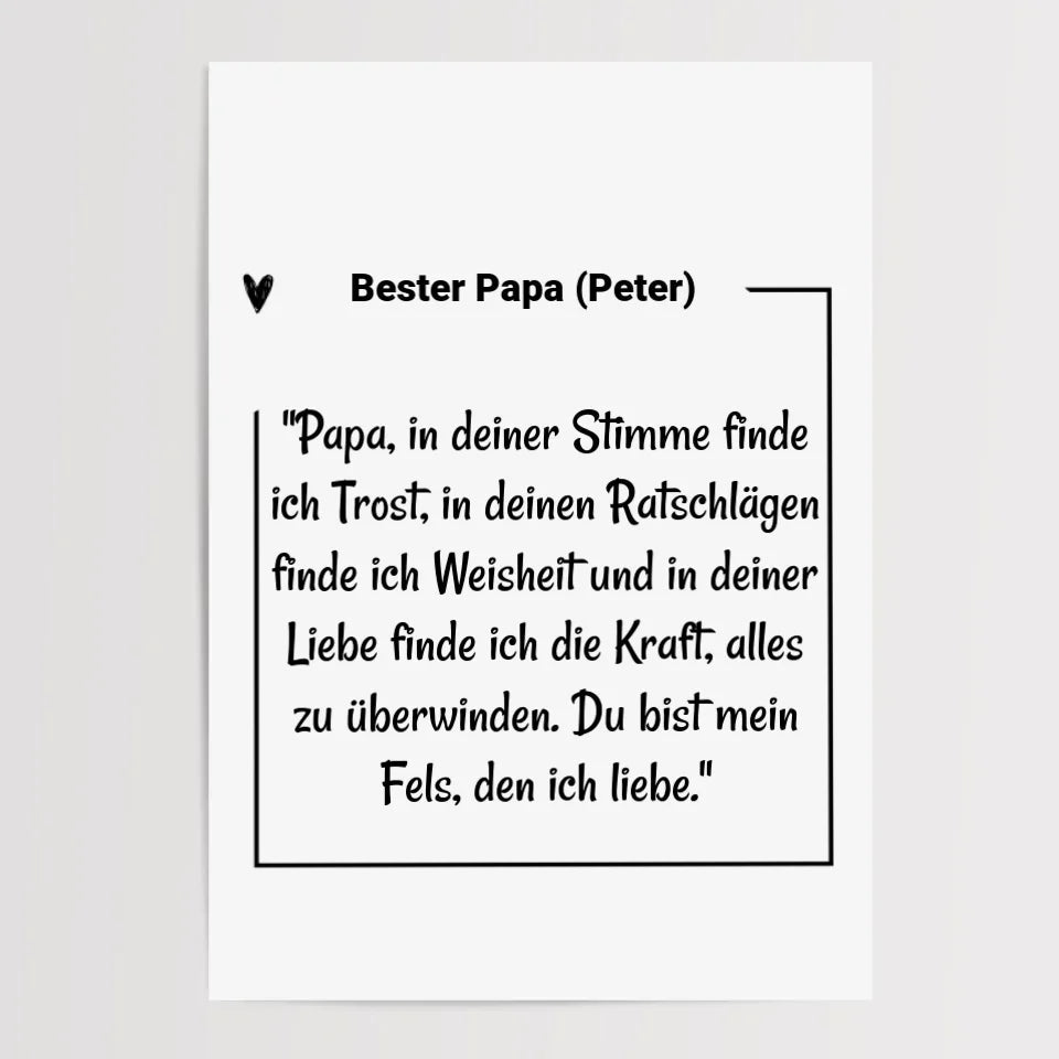 Papa Definition Geschenk Poster personalisiert - Cantty
