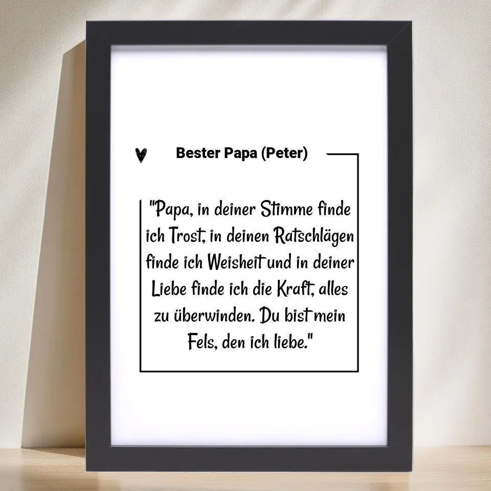 Papa Definition Geschenk Poster personalisiert - Cantty