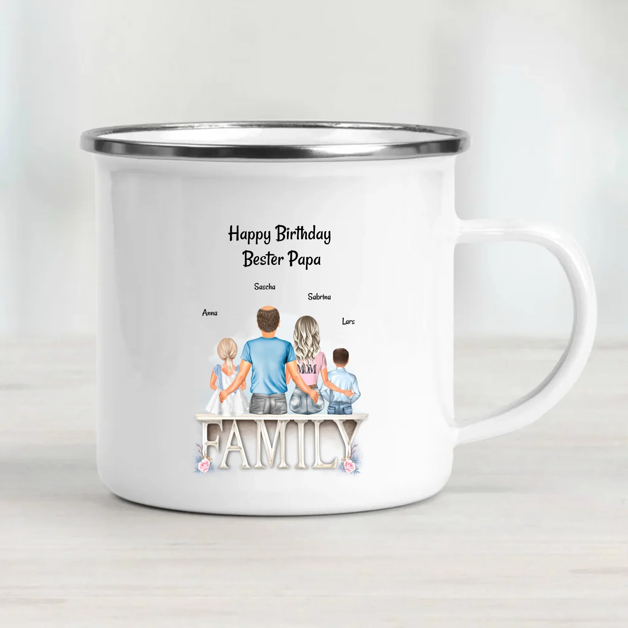 Papa Geburtstag Tasse Geschenk von Kindern & Mama - Cantty