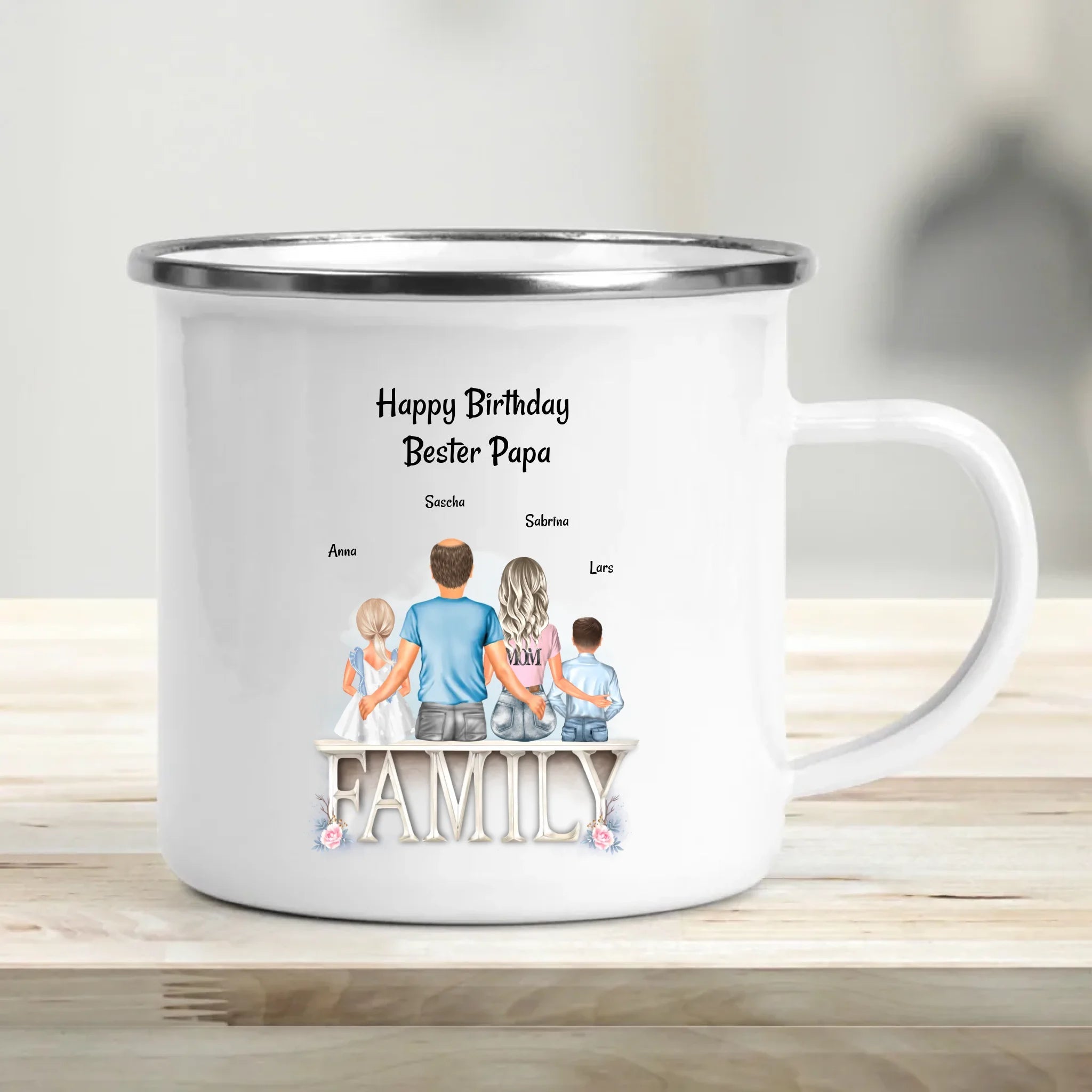 Papa Geburtstag Tasse Geschenk von Kindern & Mama - Cantty