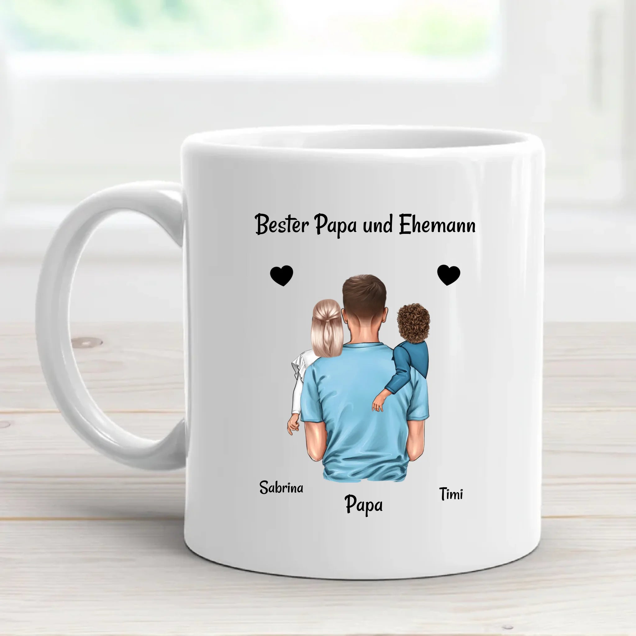 Papa Tasse Geschenk von Sohn & Tochter personalisiert - Cantty