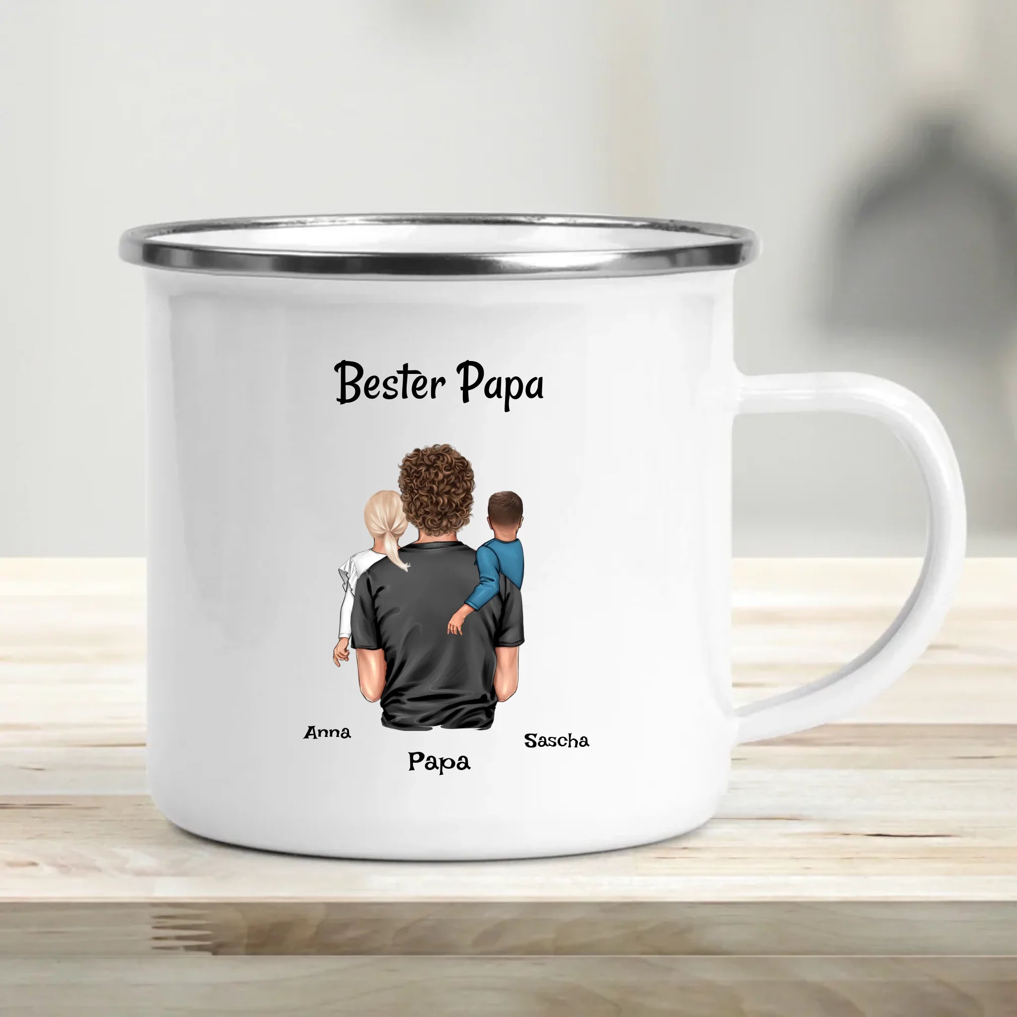 Papa Tasse personalisiert mit 1 - 2 Kinder Geschenk - Cantty