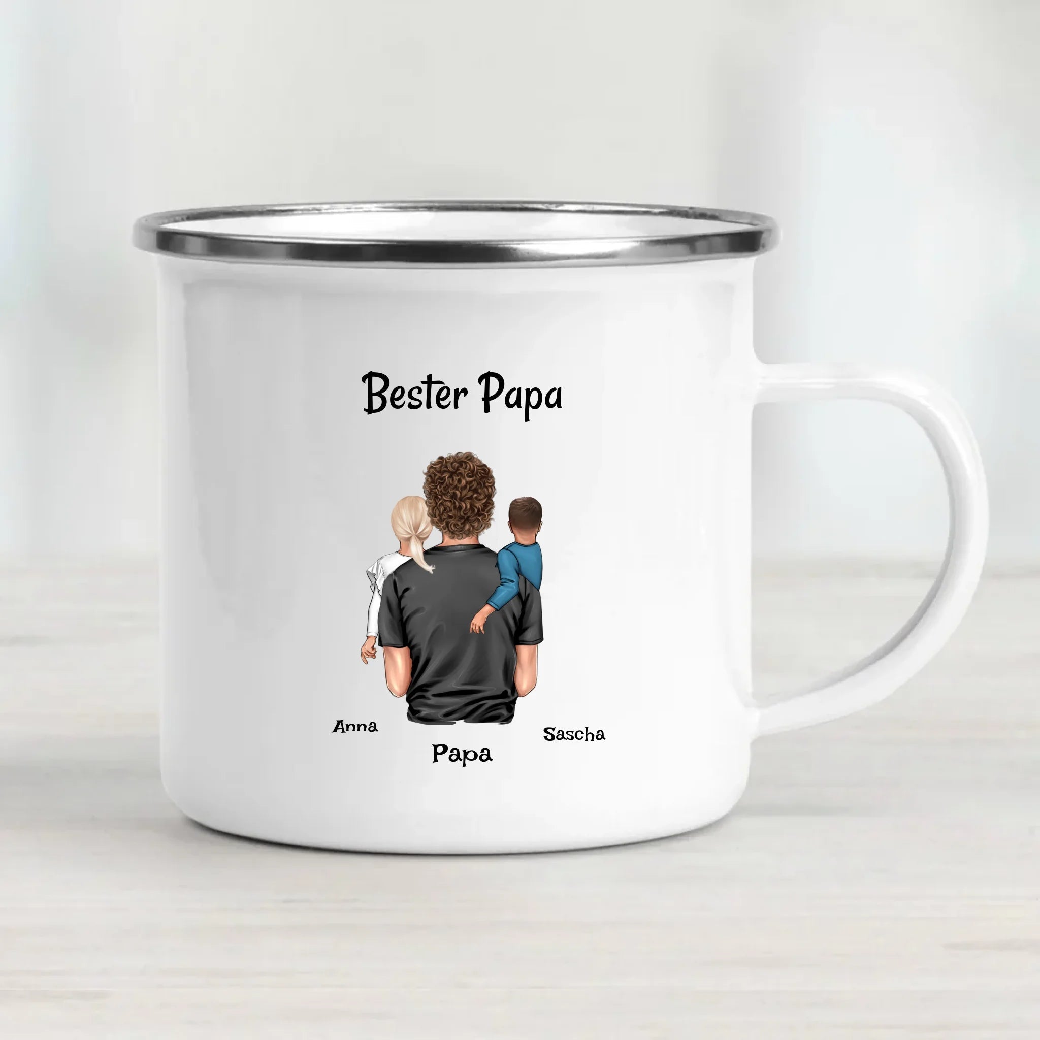 Papa Tasse personalisiert mit 1 - 2 Kinder Geschenk - Cantty
