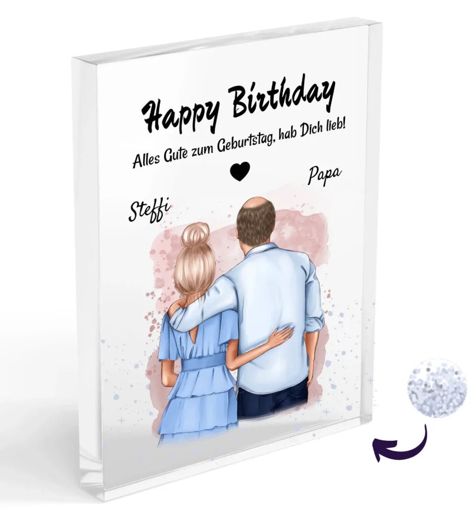 Papa Weihnachtsgeschenk Acrylglas Bild mit Tochter - Cantty