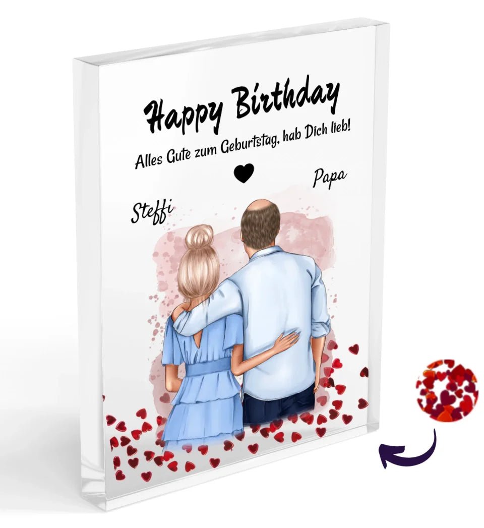 Papa Weihnachtsgeschenk Acrylglas Bild mit Tochter - Cantty