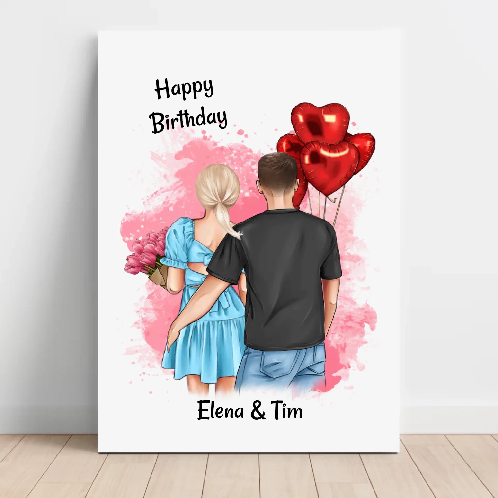 Pärchen Geschenk Geburtstag Leinwandbild - Cantty