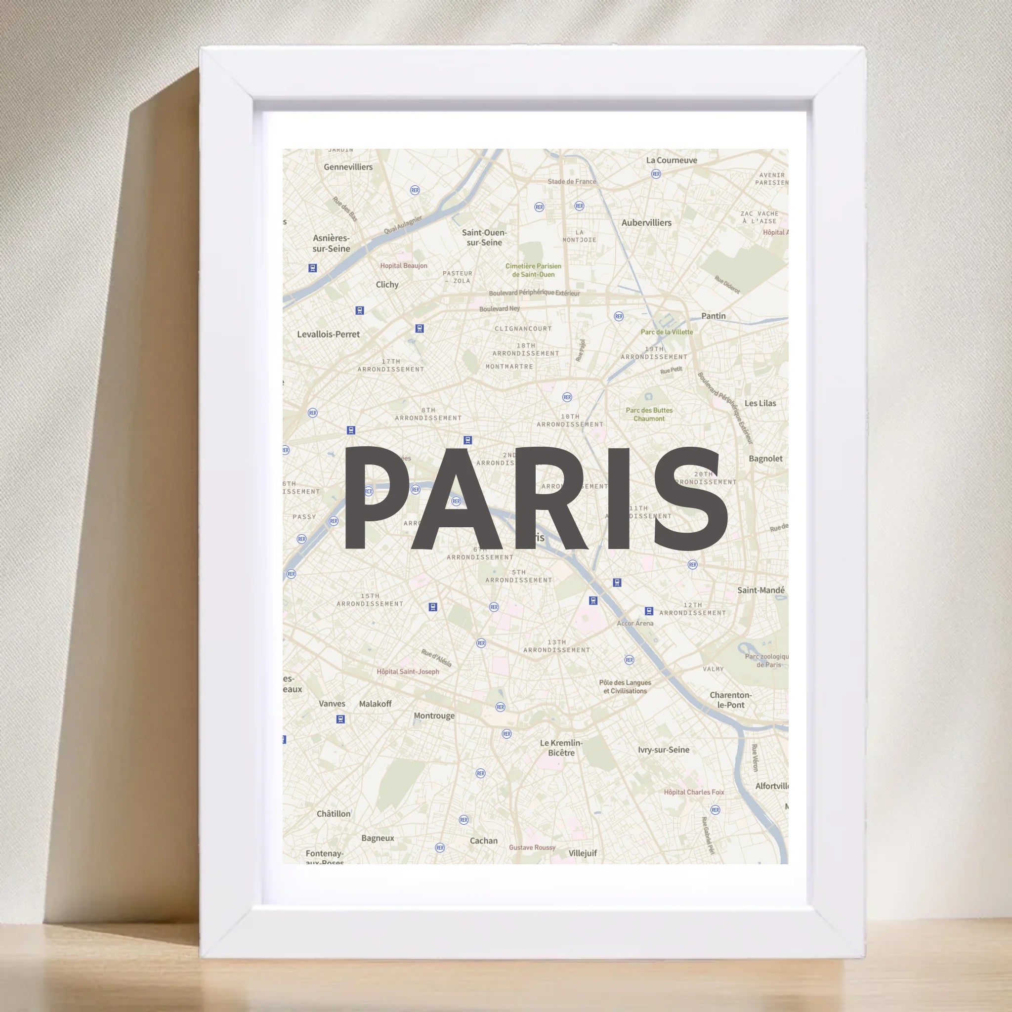 Paris Lieblingsstadt Koordinatenposter Stadtkarte personalisiert - Cantty