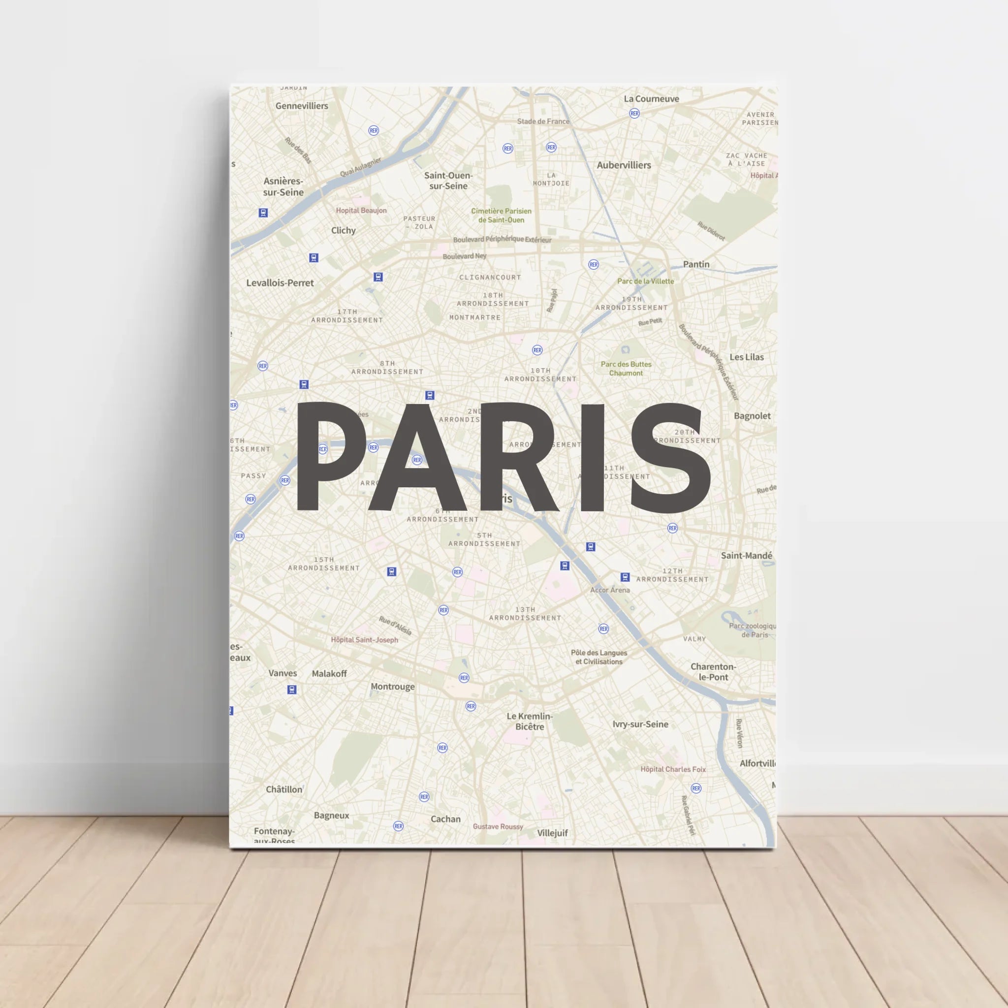 Paris Lieblingsstadt Koordinatenposter Stadtkarte personalisiert - Cantty