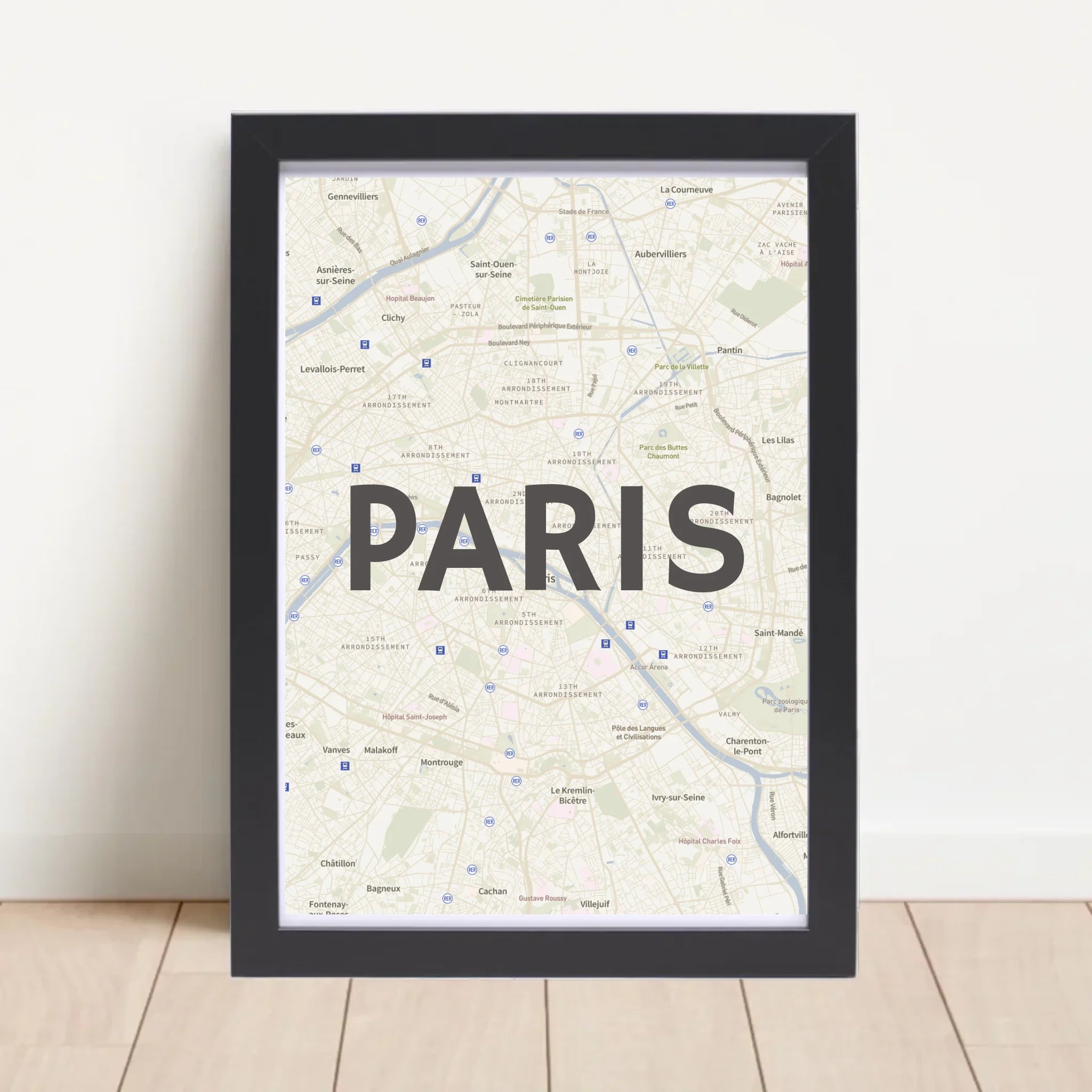 Paris Lieblingsstadt Koordinatenposter Stadtkarte personalisiert - Cantty