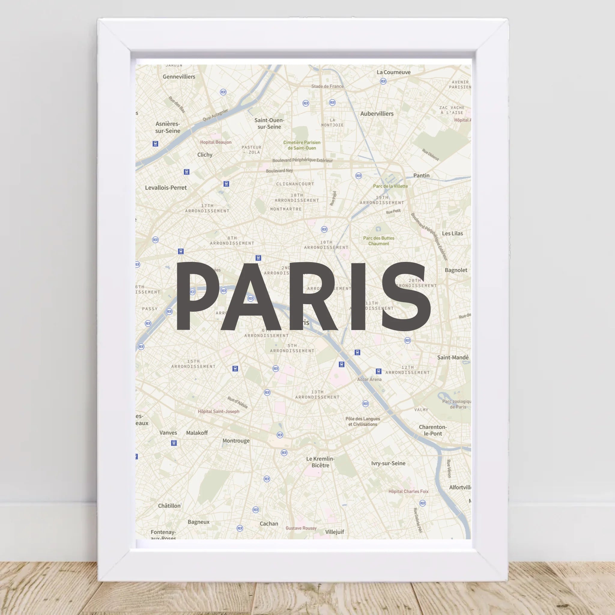 Paris Lieblingsstadt Koordinatenposter Stadtkarte personalisiert - Cantty