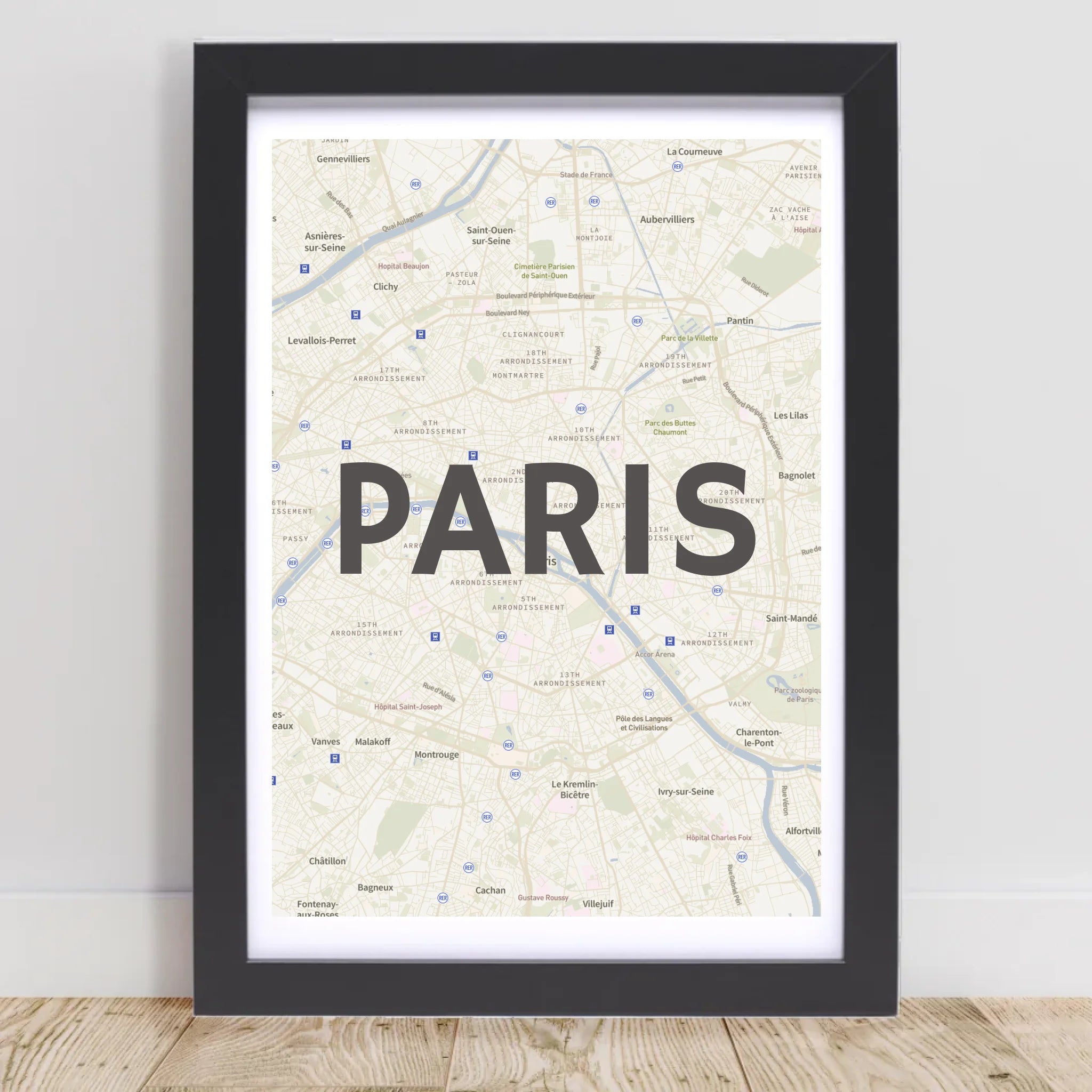 Paris Lieblingsstadt Koordinatenposter Stadtkarte personalisiert - Cantty