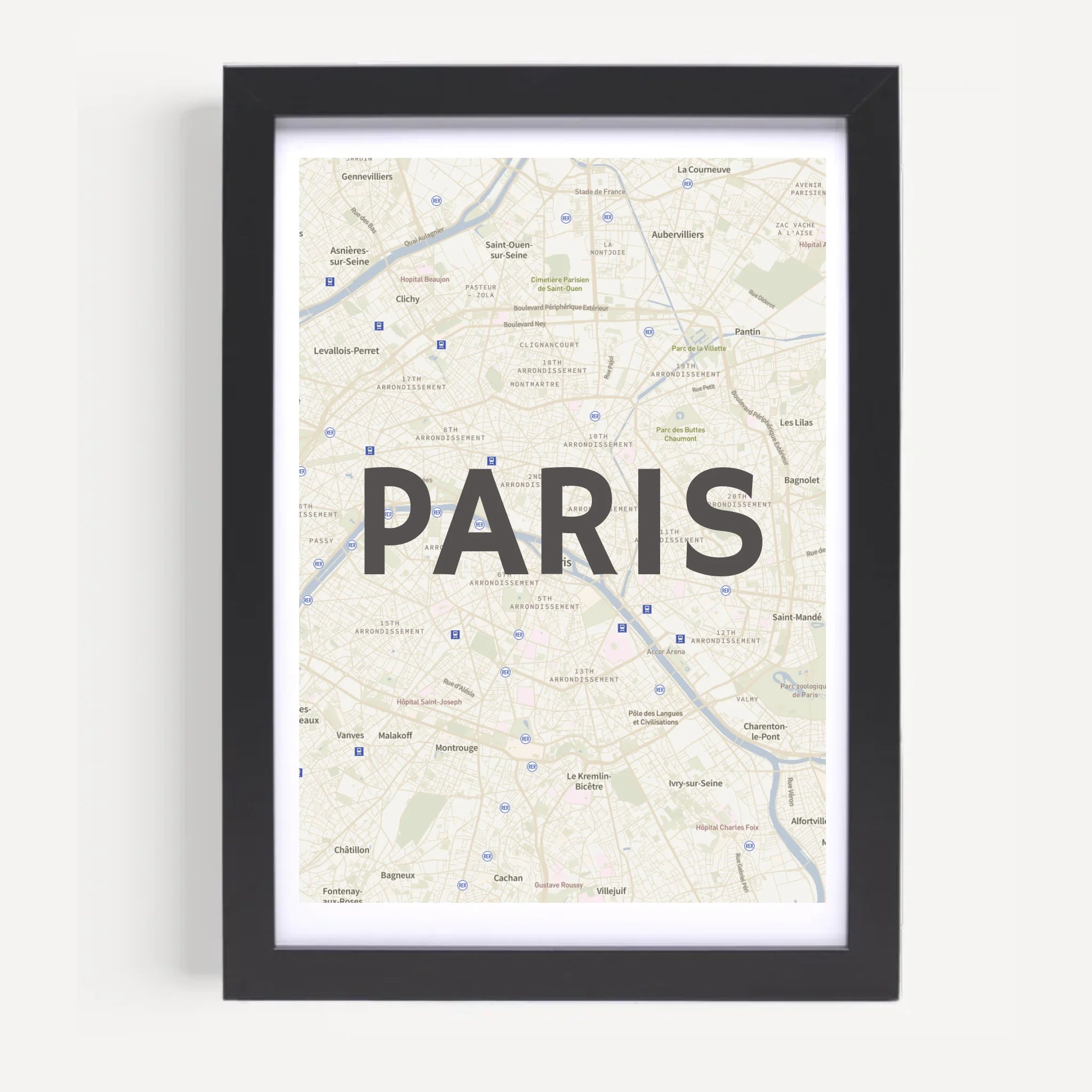 Paris Lieblingsstadt Koordinatenposter Stadtkarte personalisiert - Cantty