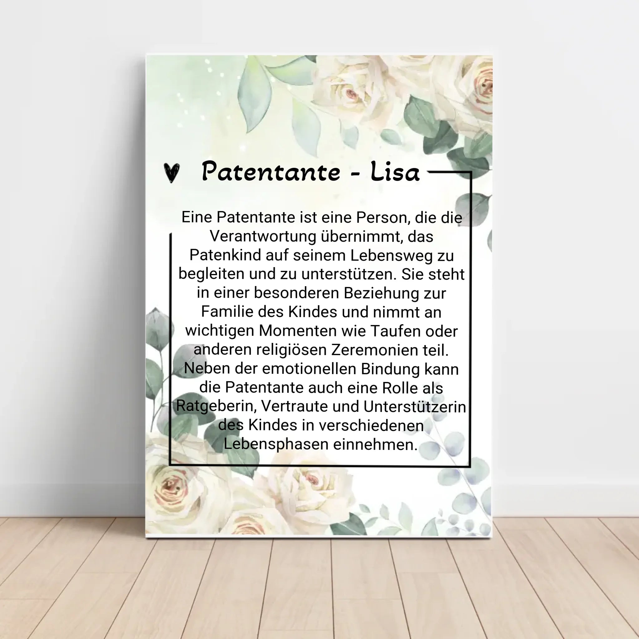 Patentante Definition Geschenk Poster personalisiert - Cantty
