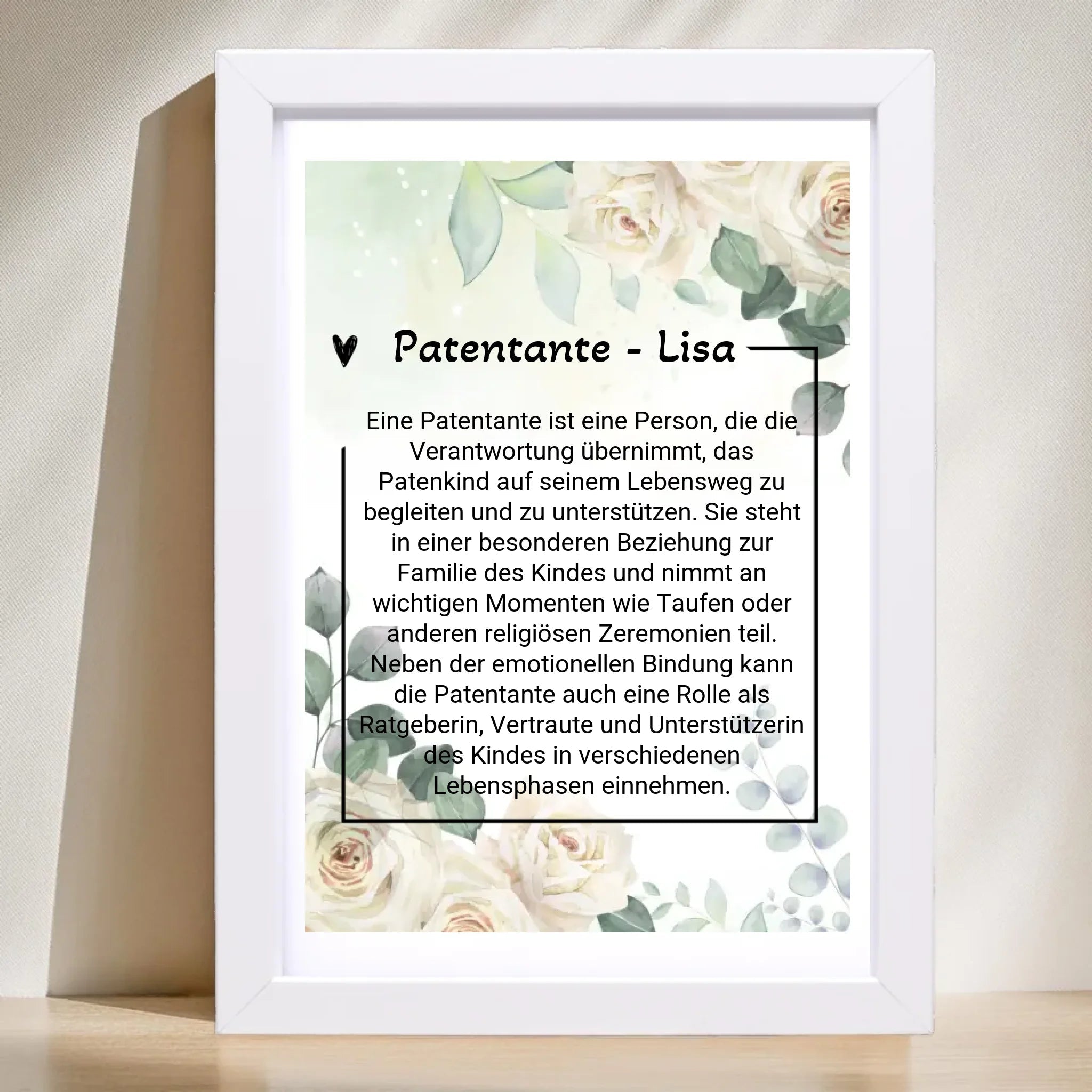 Patentante Definition Geschenk Poster personalisiert - Cantty