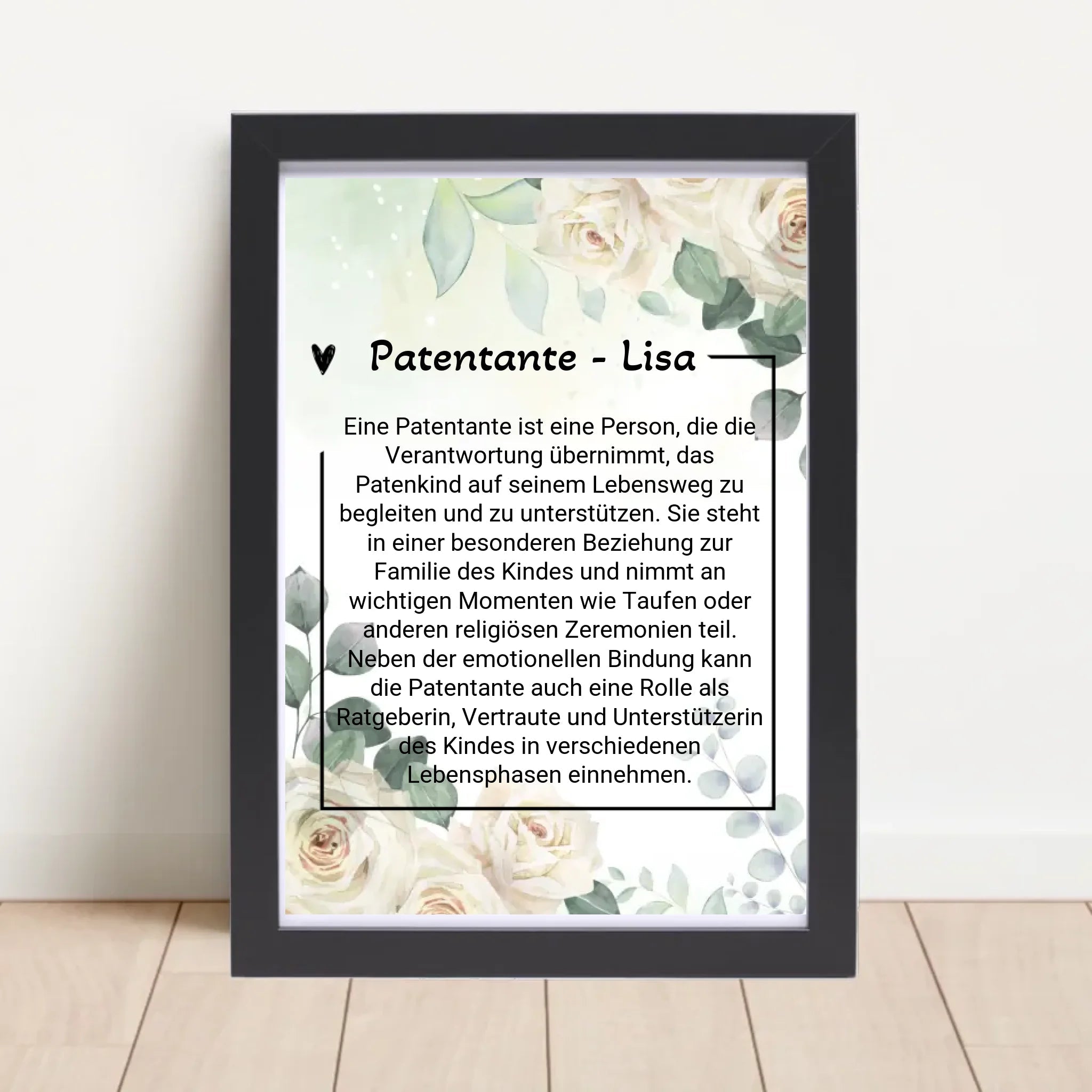 Patentante Definition Geschenk Poster personalisiert - Cantty