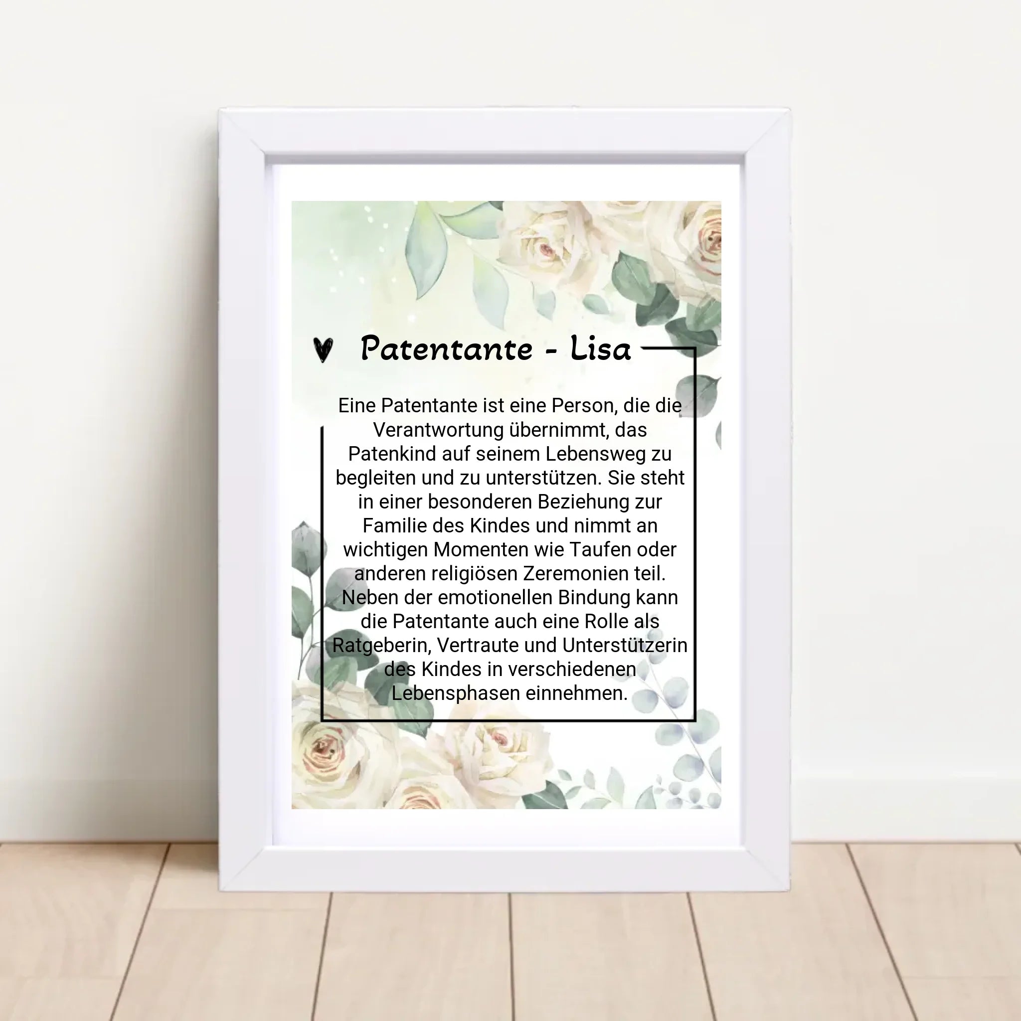 Patentante Definition Geschenk Poster personalisiert - Cantty