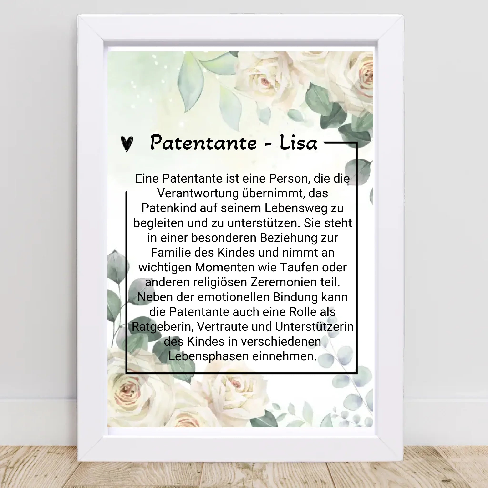 Patentante Definition Geschenk Poster personalisiert - Cantty